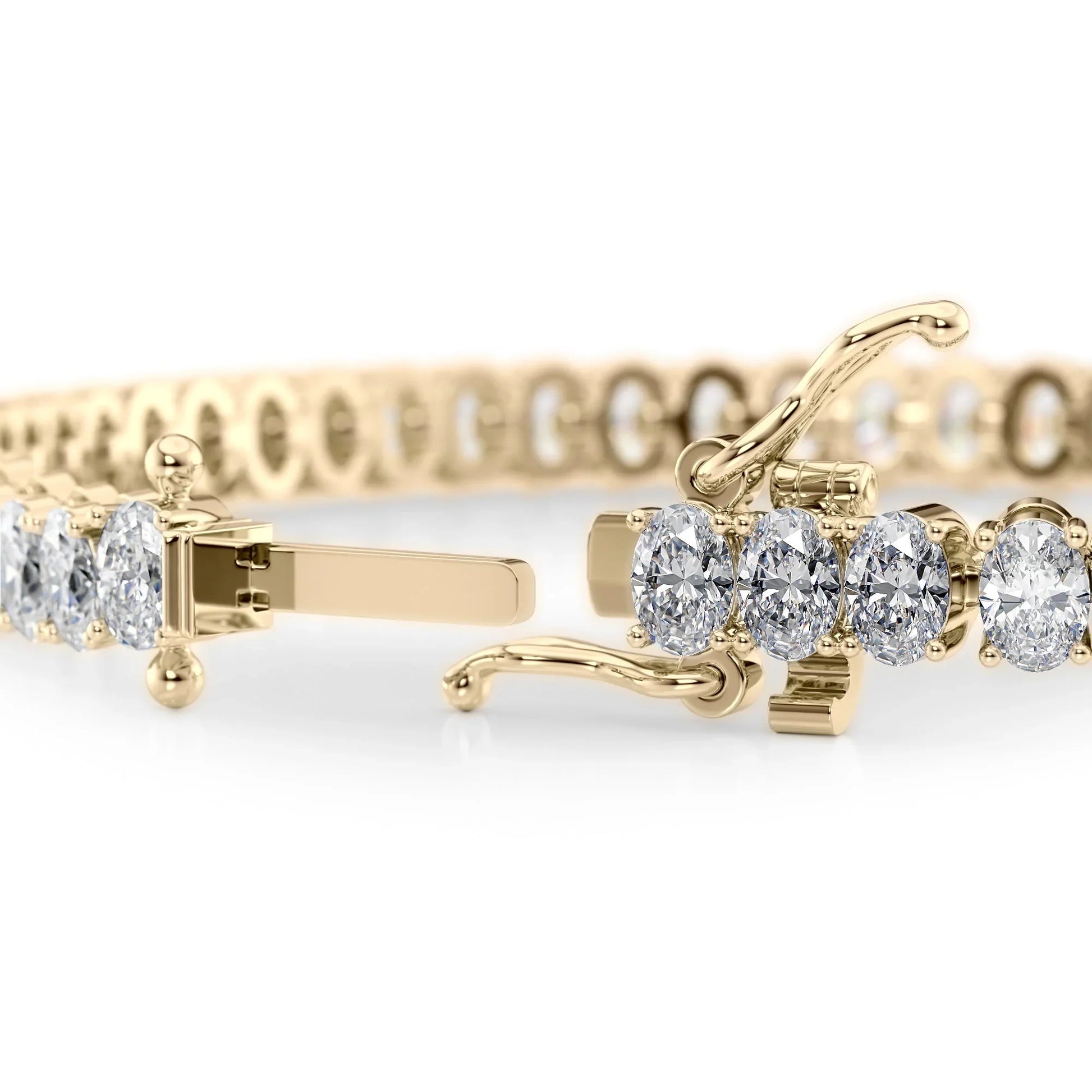 Oval Lab Grown Diamond Tennis Bracelet, EF Color, VS Clarity, IGI Certificate