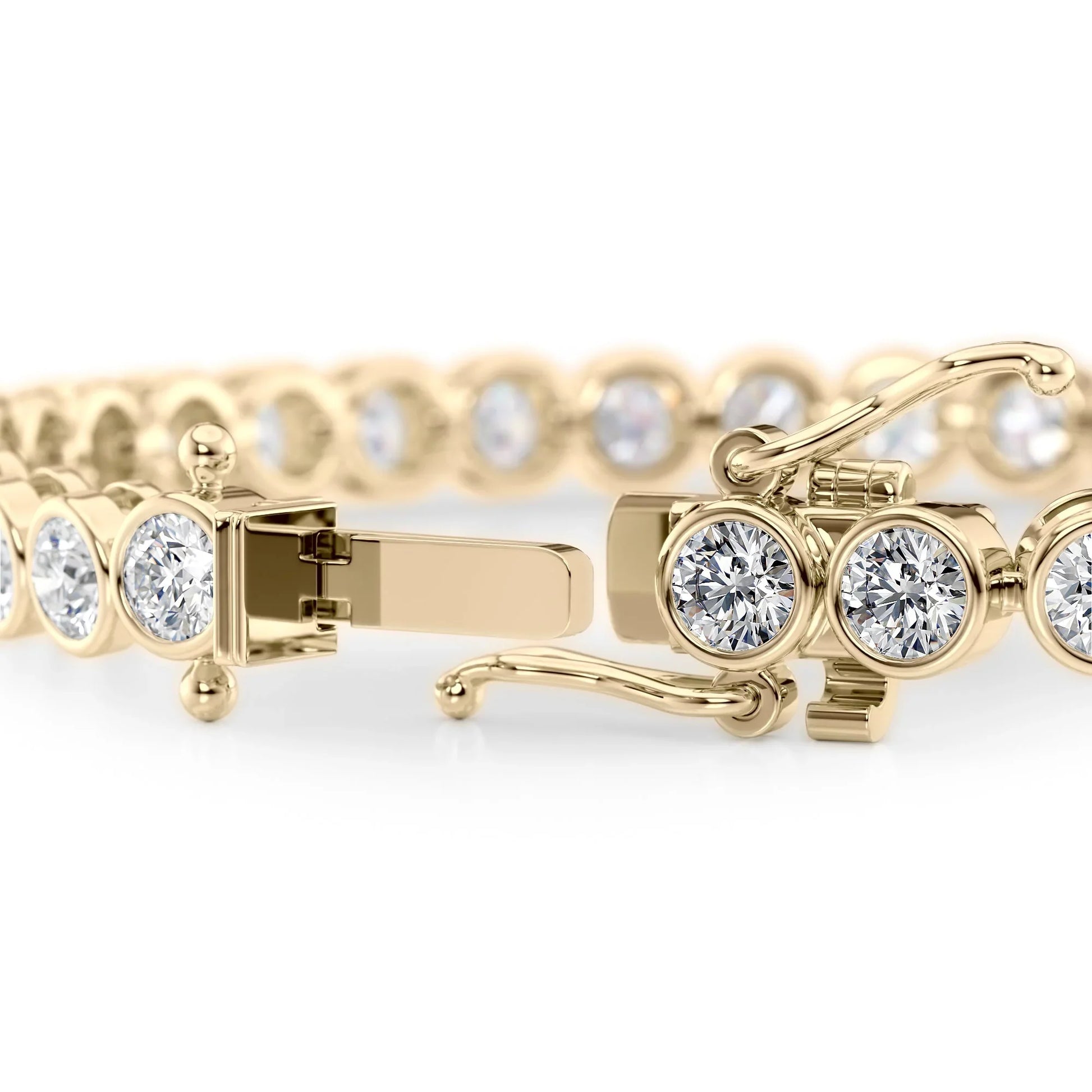 Round Lab Grown Diamond Bezel Tennis Bracelet, EF Color, VS Clarity, IGI Certified