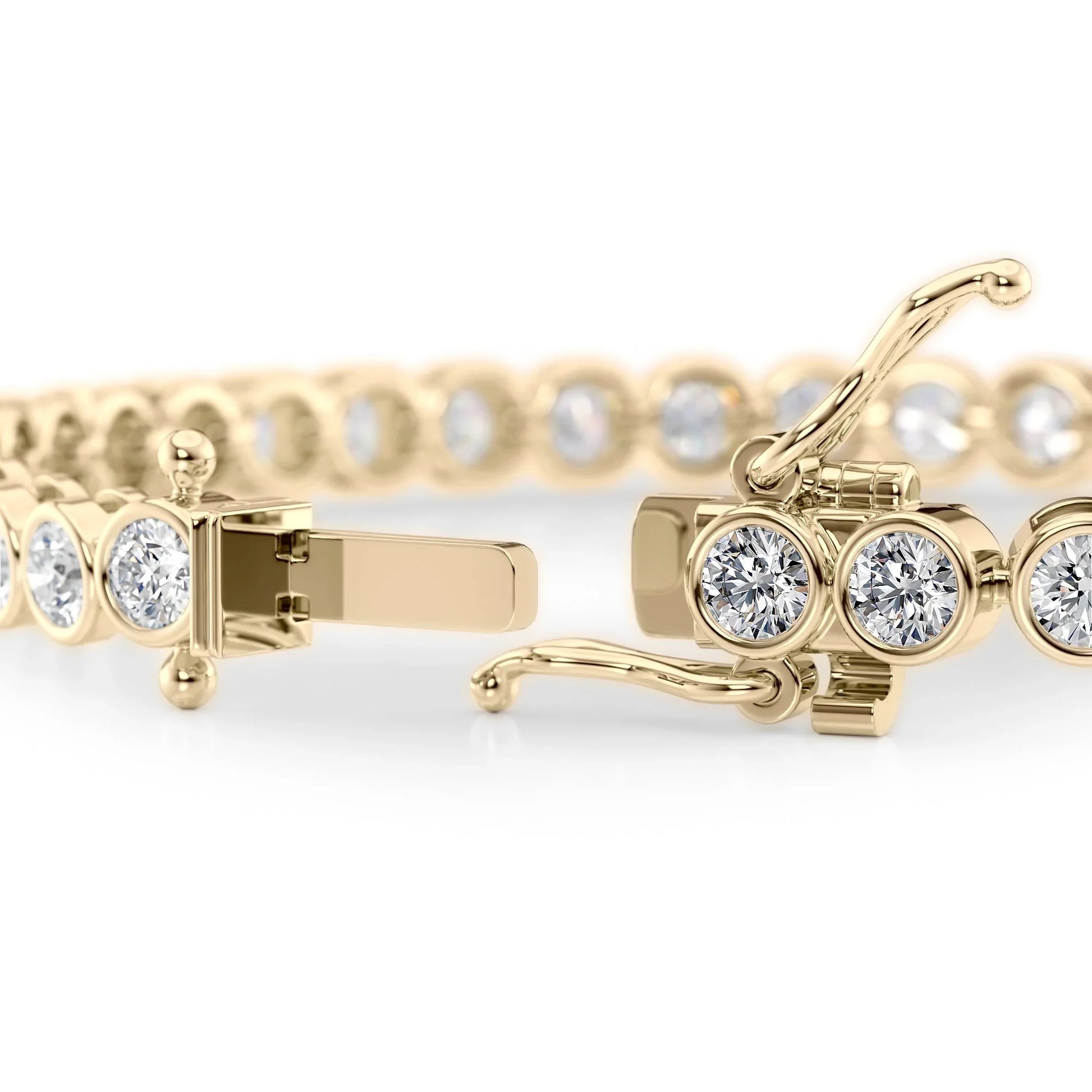 Round Lab Grown Diamond Bezel Tennis Bracelet,EF Color, VS Clarity, IGI Certificate