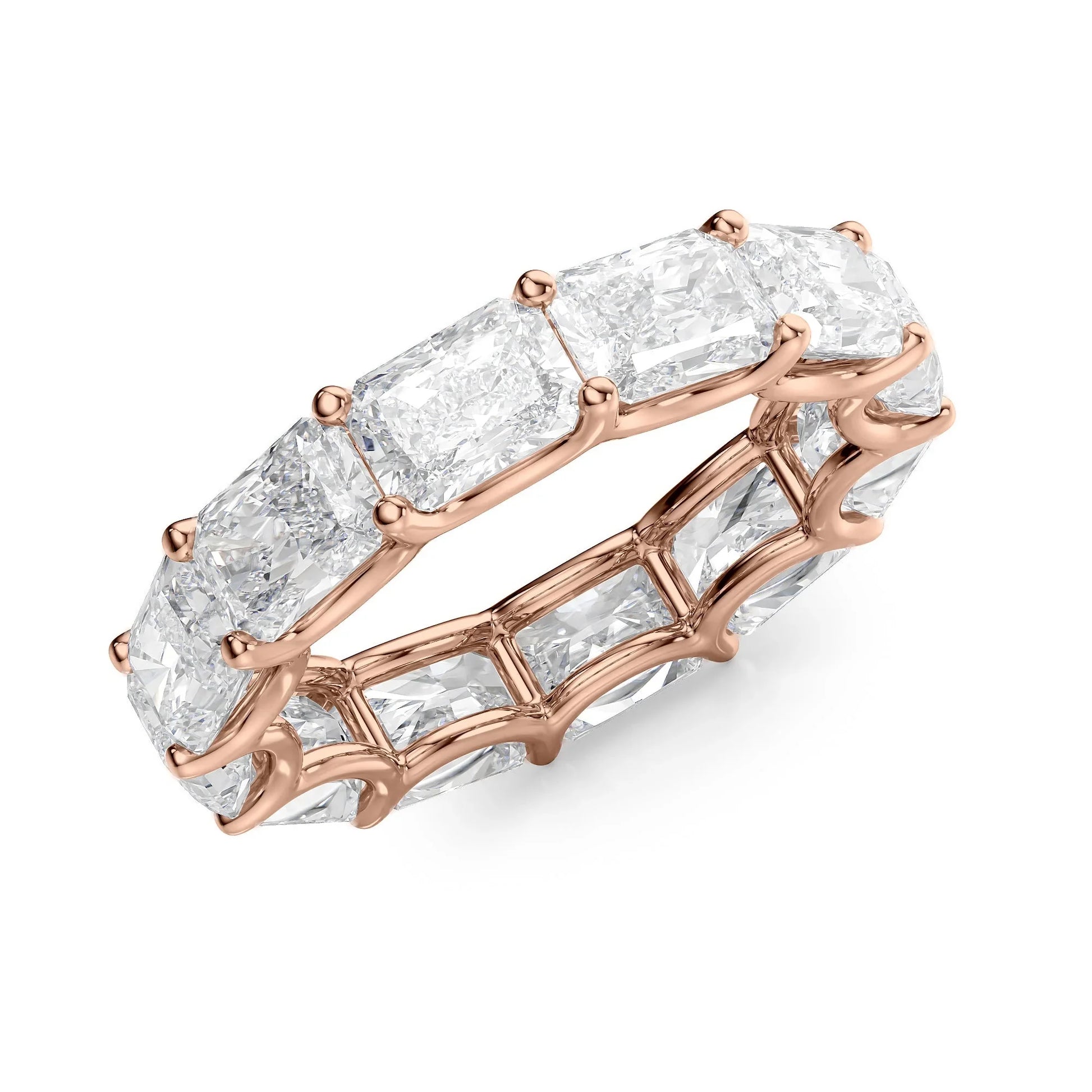 East West Radiant Lab Grown Diamond U Prong Eternity Band, EF Color, VS Clarity, IGI Certified Ring