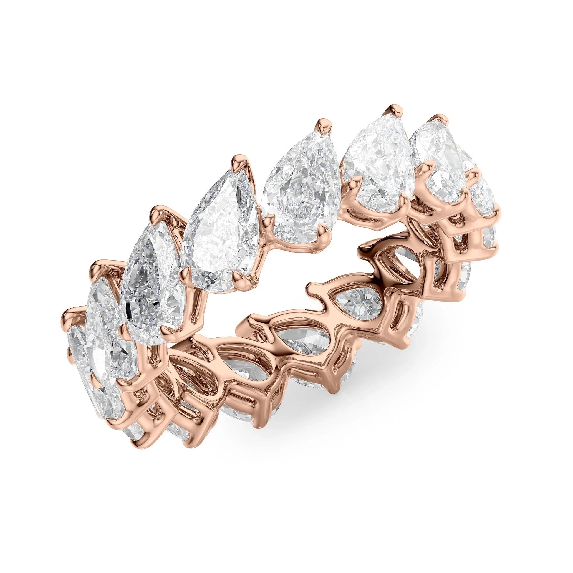 Slanted Pear Lab Grown Diamond Eternity Band, EF Color, VS Clarity, IGI Certified Ring
