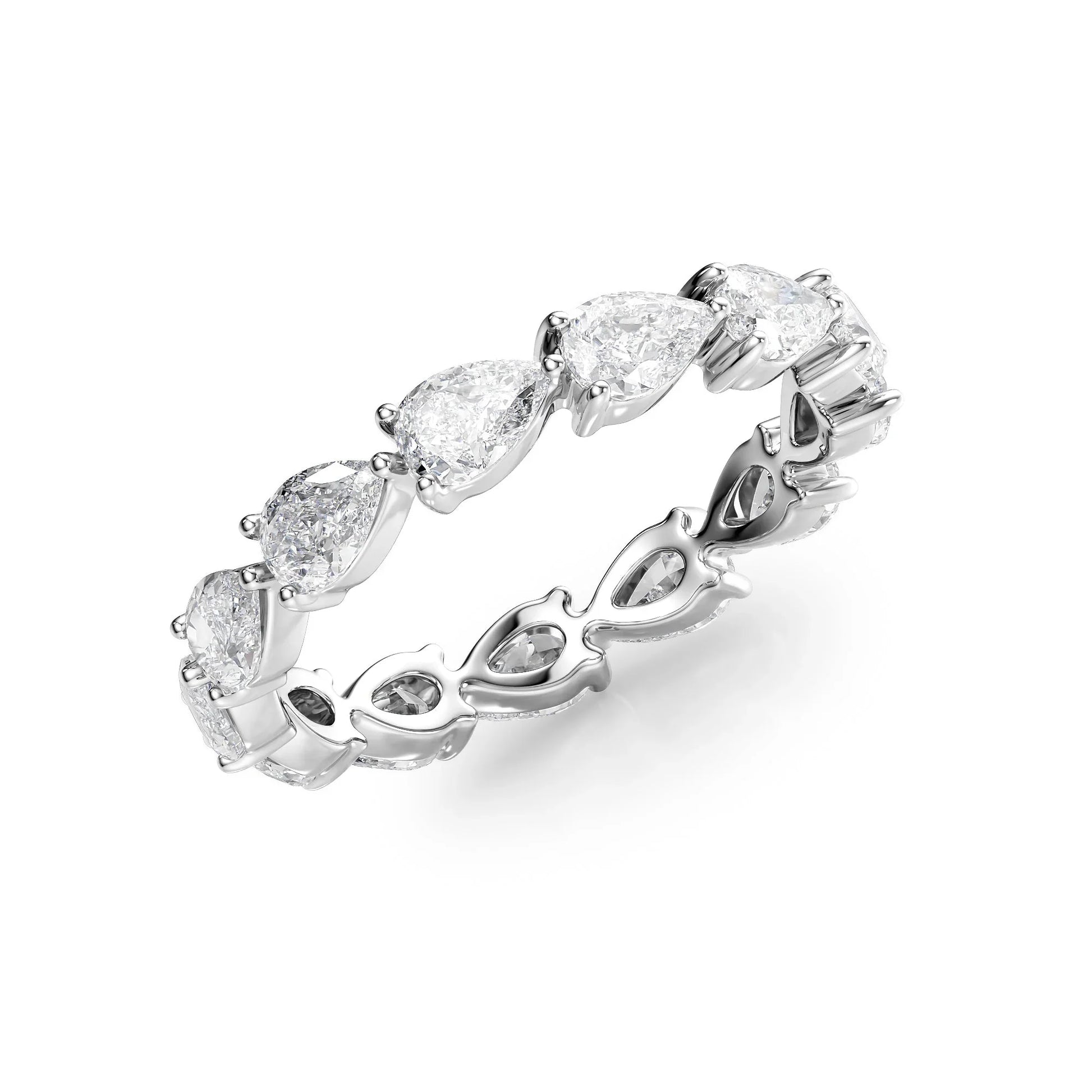 East West Pear Lab Grown Diamond Eternity Band, EF Color, VS Clarity, IGI Certified