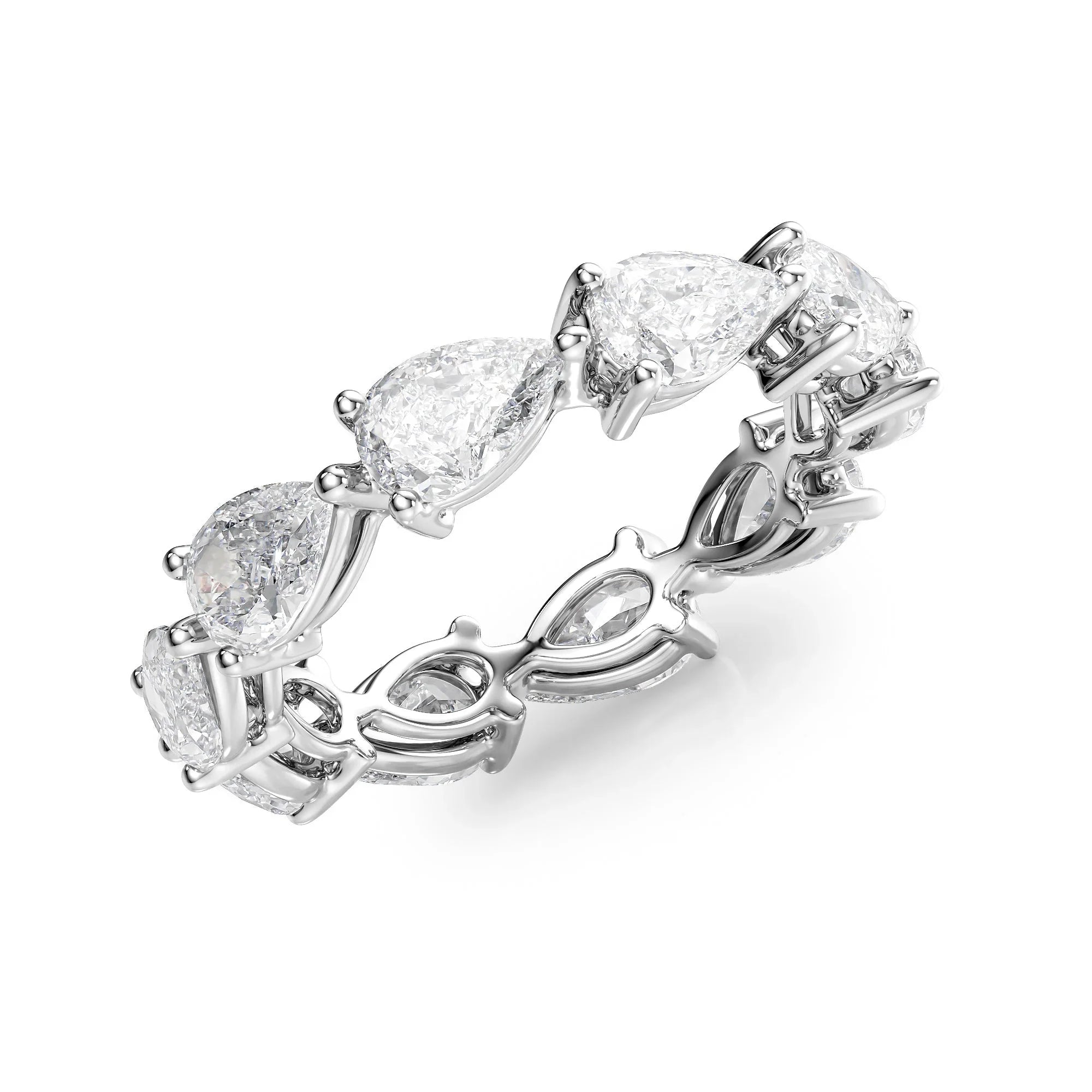 East West Pear Lab Grown Diamond Eternity Band, EF Color, VS Clarity, IGI Certified