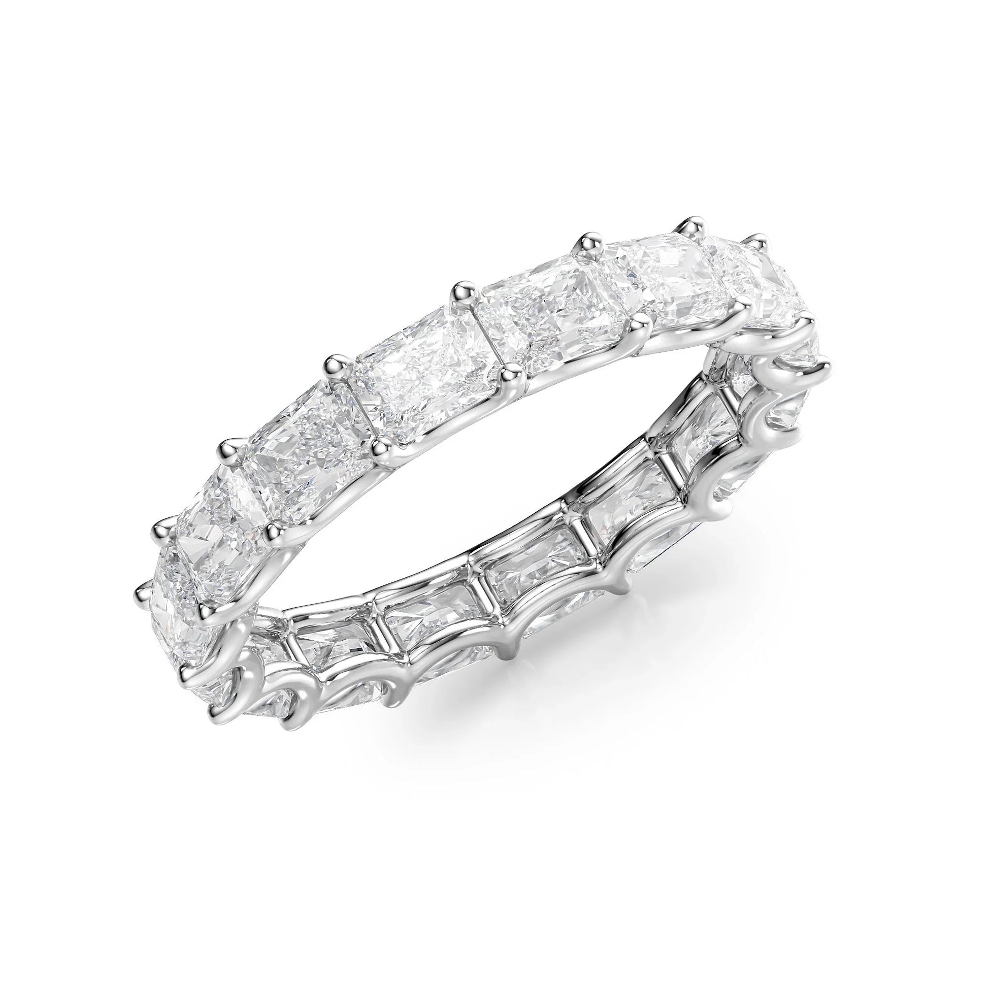 East West Radiant Lab Grown Diamond U Prong Eternity Band, EF Color, VS Clarity, IGI Certified Ring