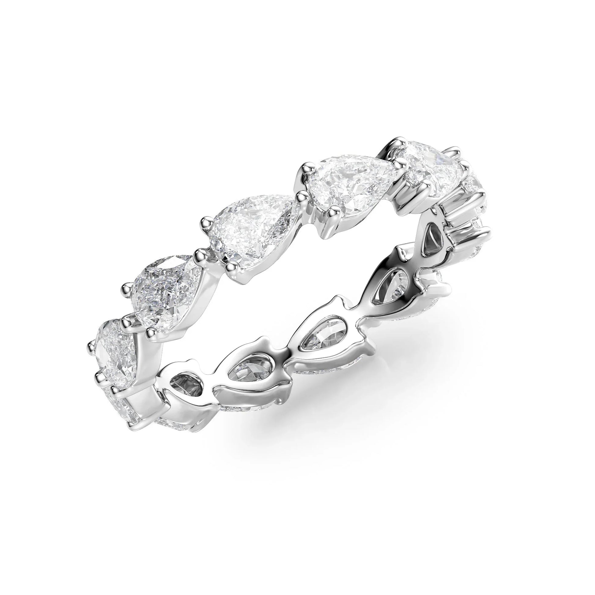 East West Pear Lab Grown Diamond Eternity Band, EF Color, VS Clarity, IGI Certified