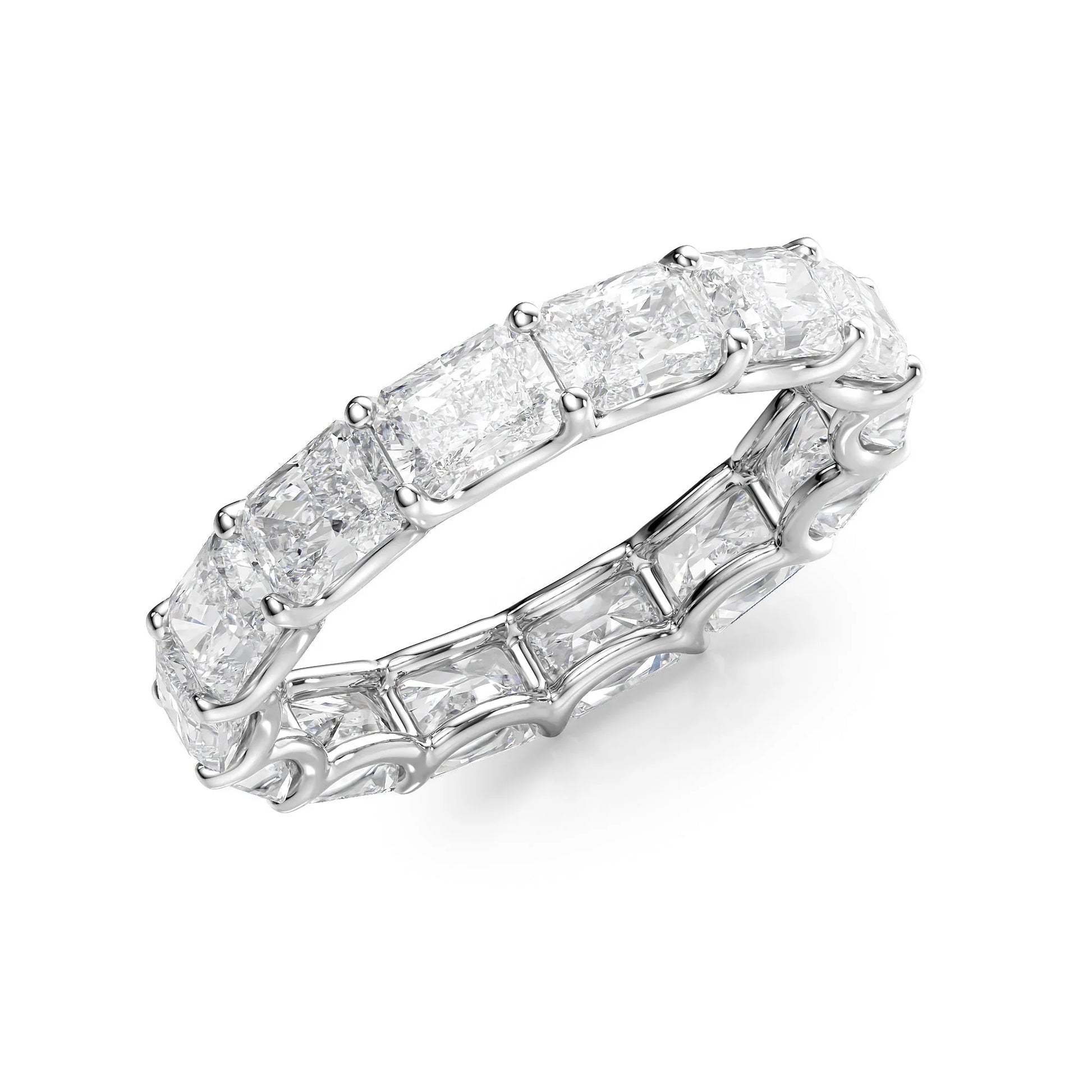 East West Radiant Lab Grown Diamond U Prong Eternity Band, EF Color, VS Clarity, IGI Certified Ring