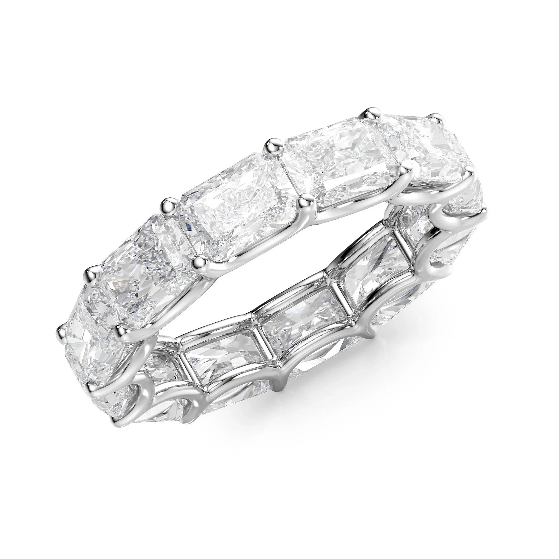 East West Radiant Lab Grown Diamond U Prong Eternity Band, EF Color, VS Clarity, IGI Certified Ring