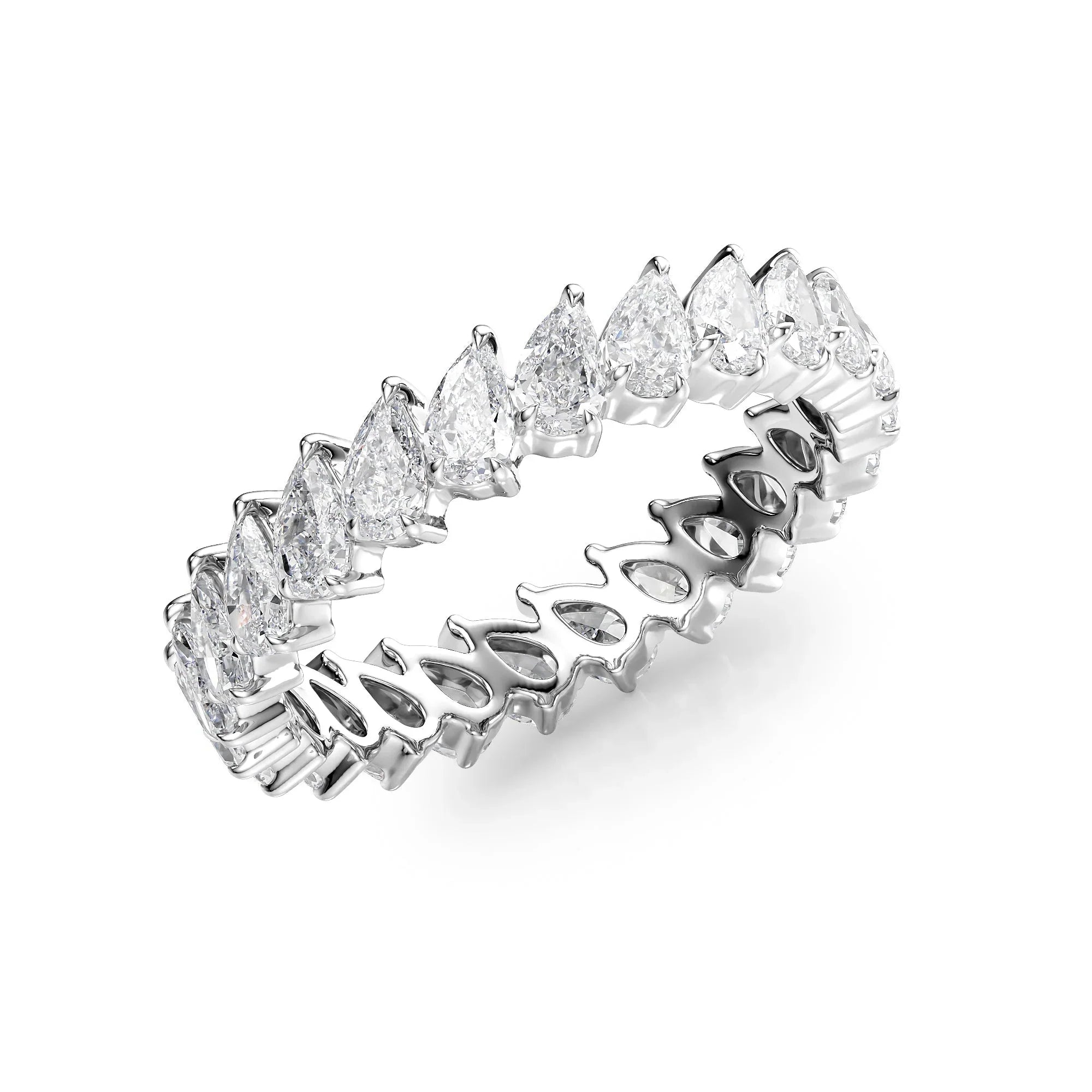 Slanted Pear Lab Grown Diamond Eternity Band, EF Color, VS Clarity, IGI Certified Ring