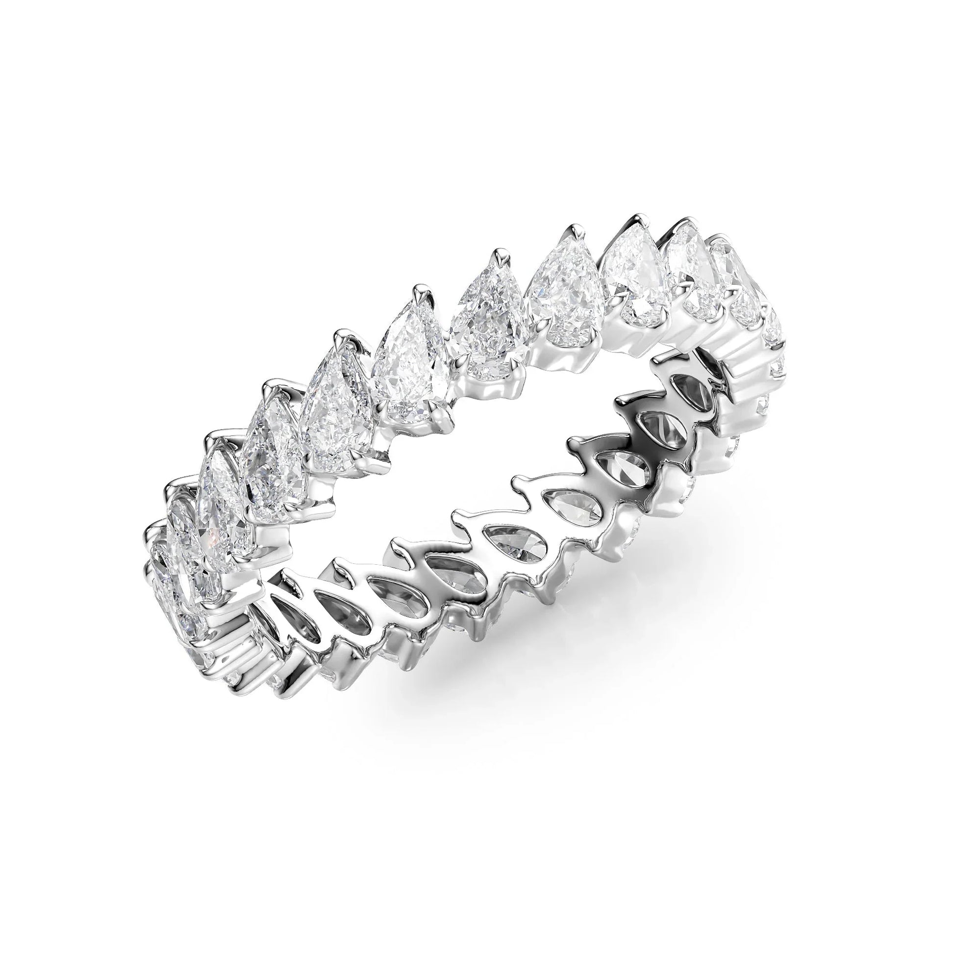 Slanted Pear Lab Grown Diamond Eternity Band, EF Color, VS Clarity, IGI Certified Ring