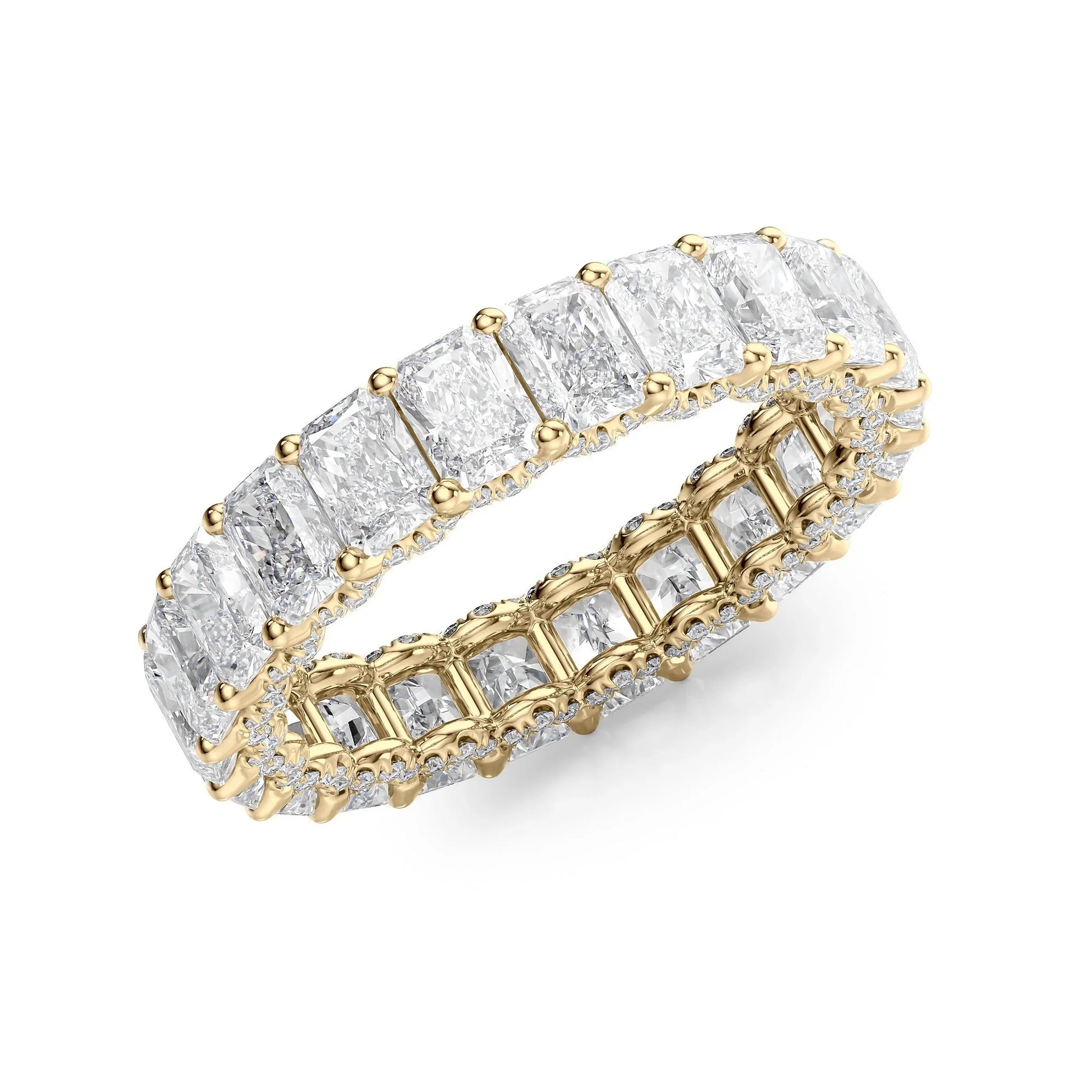 Radiant Lab Grown Diamond U Pave Prong Eternity Band, EF Color , VS Clarity , IGI Certificate