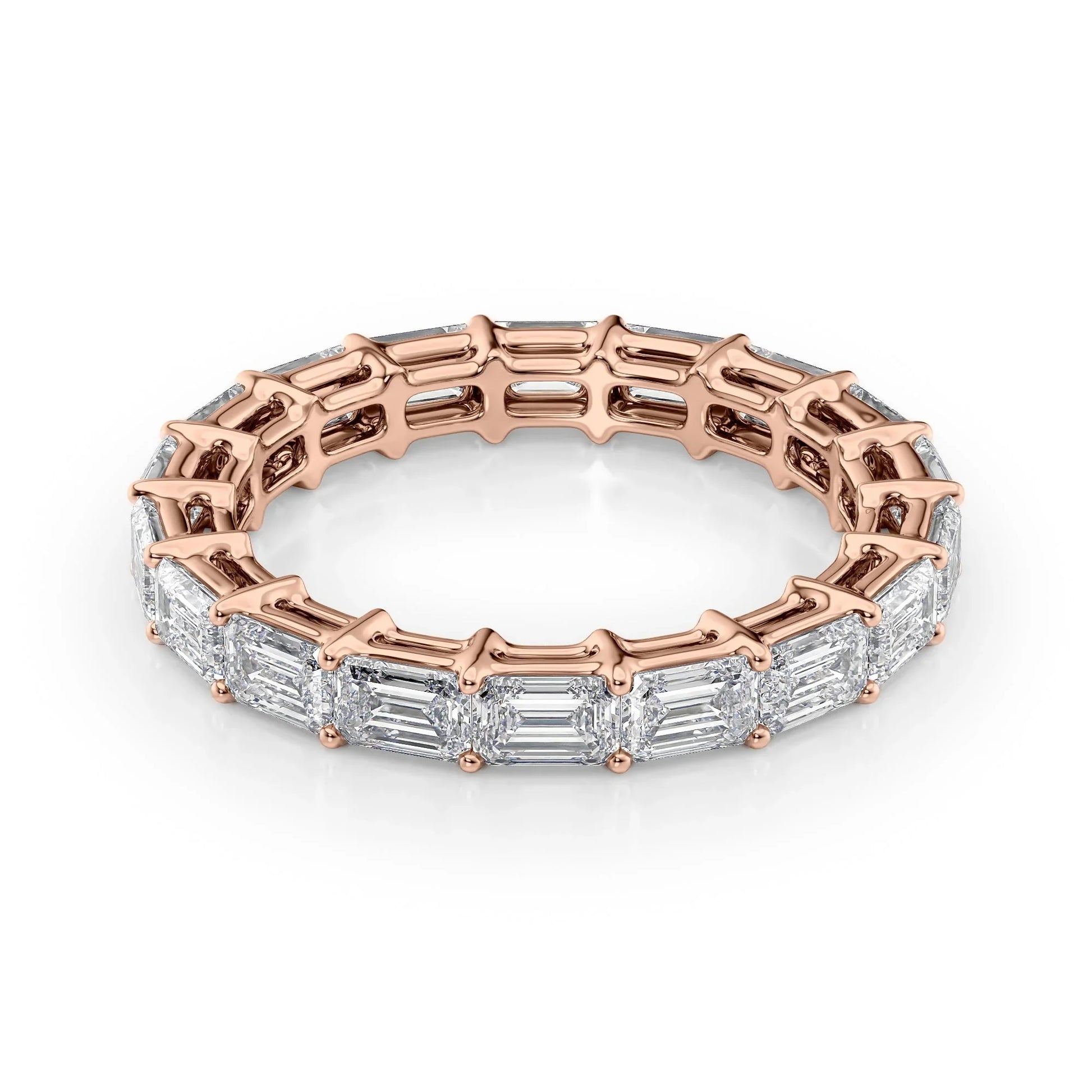 East West Emerald Lab Grown Diamond Eternity Band, EF Color, VS Color, IGI Certified Ring