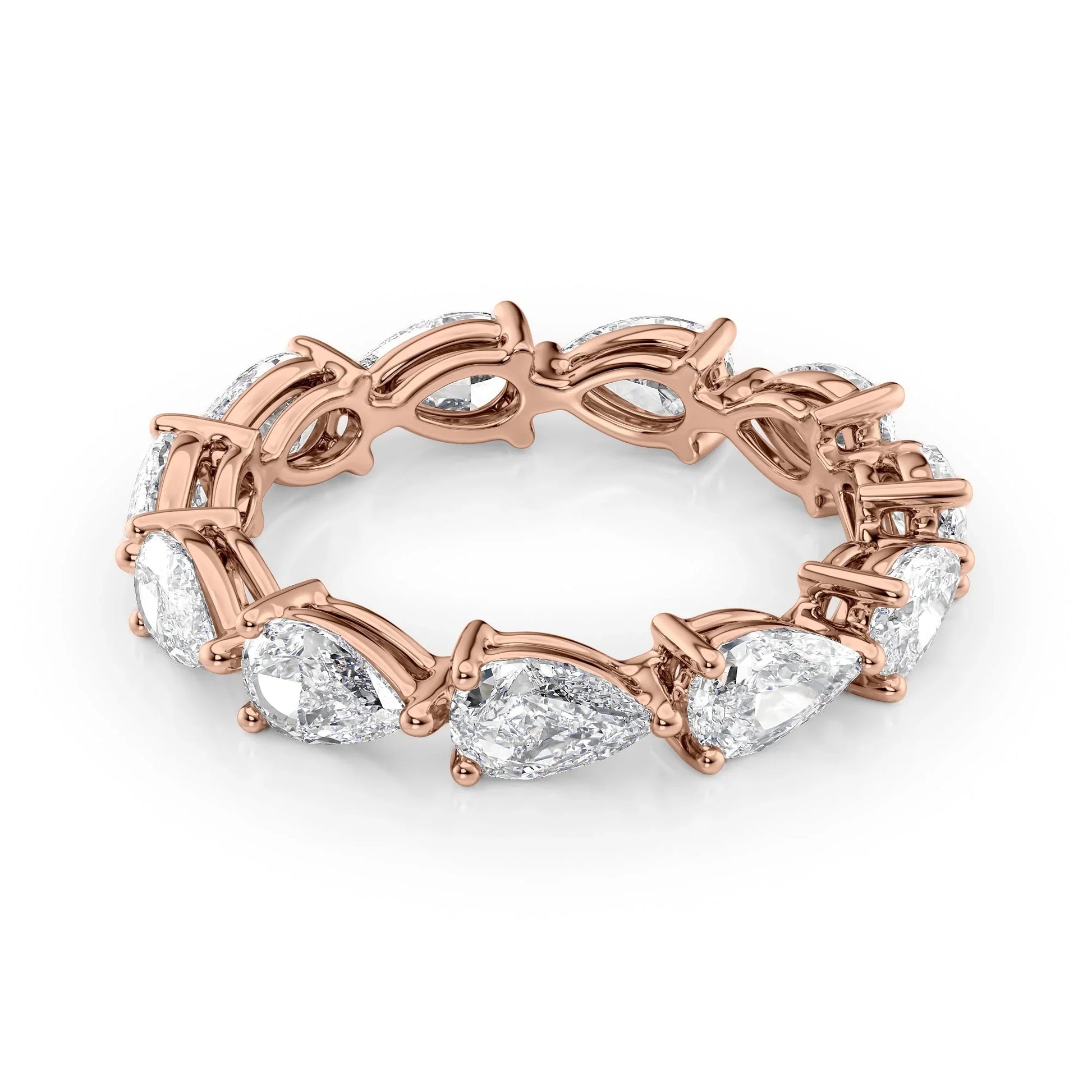 East West Pear Lab Grown Diamond Eternity Band, EF Color, VS Clarity, IGI Certified