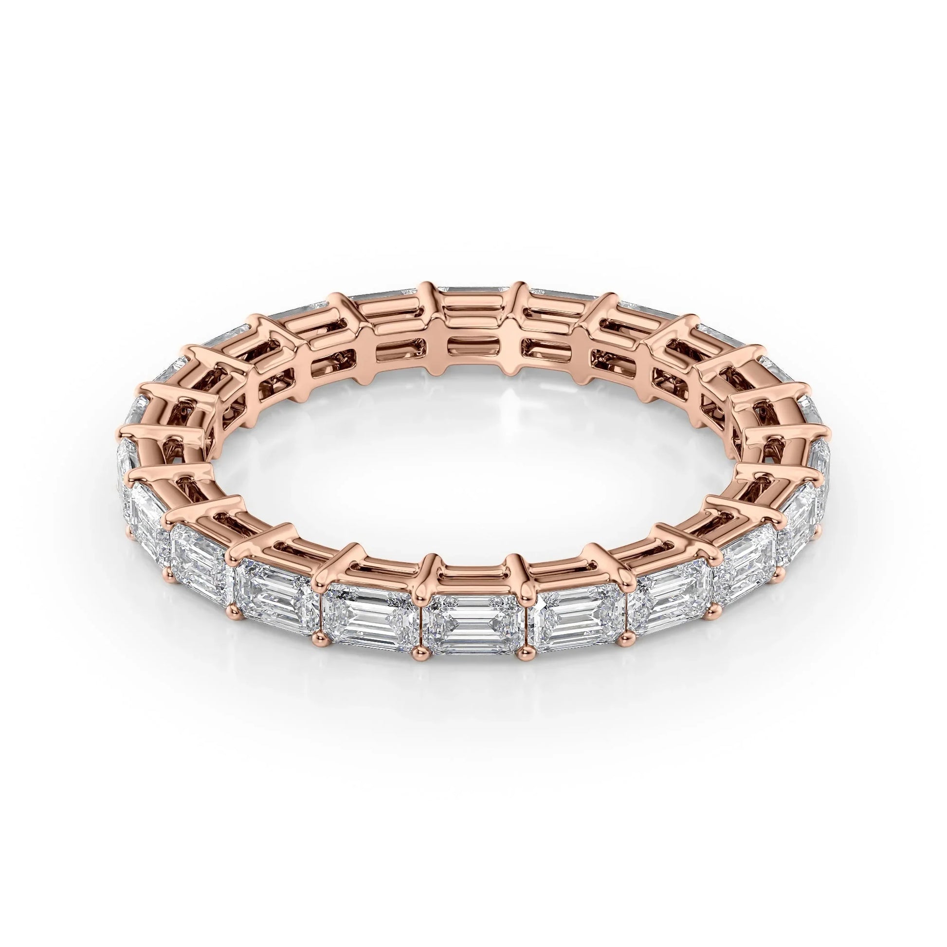 East West Emerald Lab Grown Diamond Eternity Band, EF Color, VS Color, IGI Certified Ring