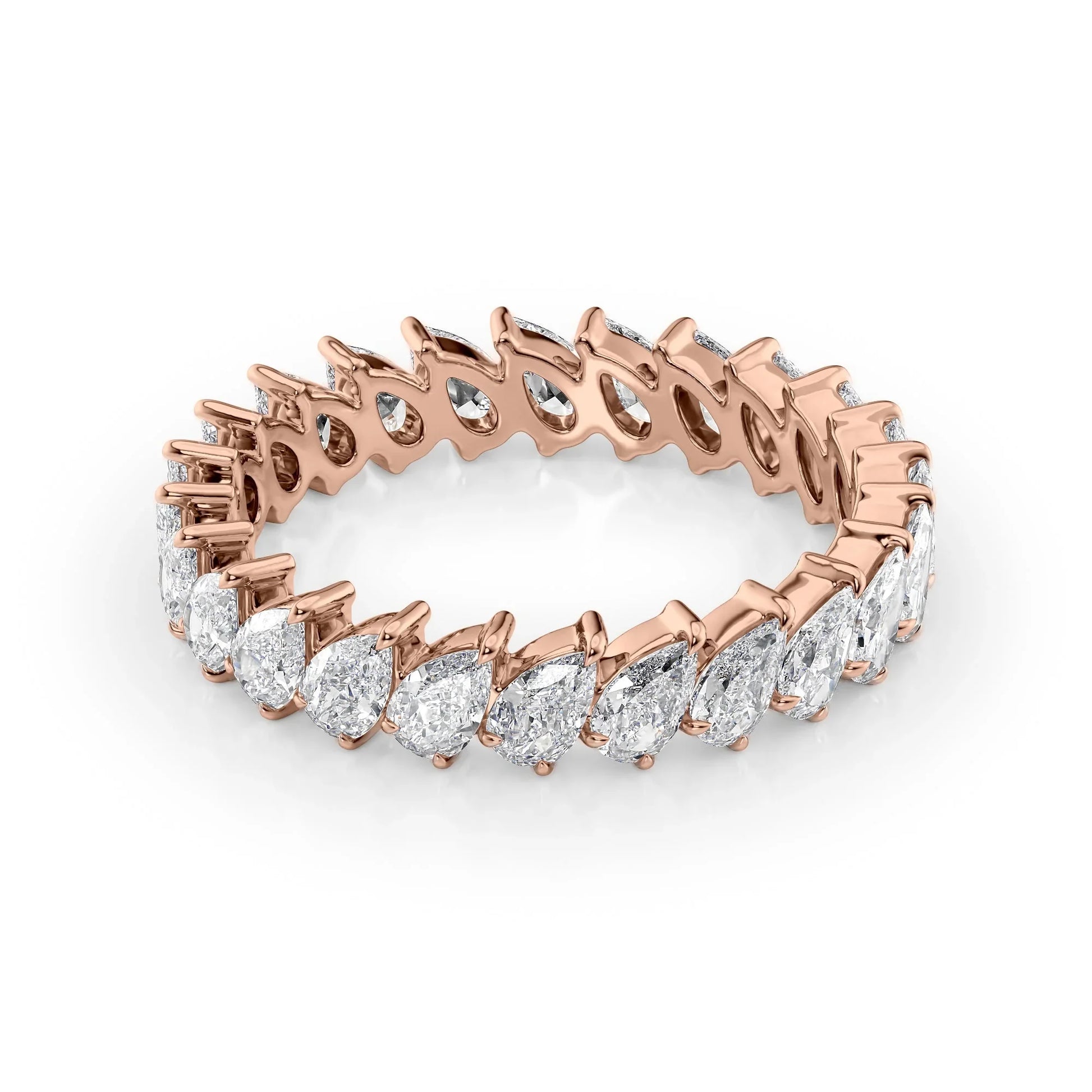 Slanted Pear Lab Grown Diamond Eternity Band, EF Color, VS Clarity, IGI Certified Ring