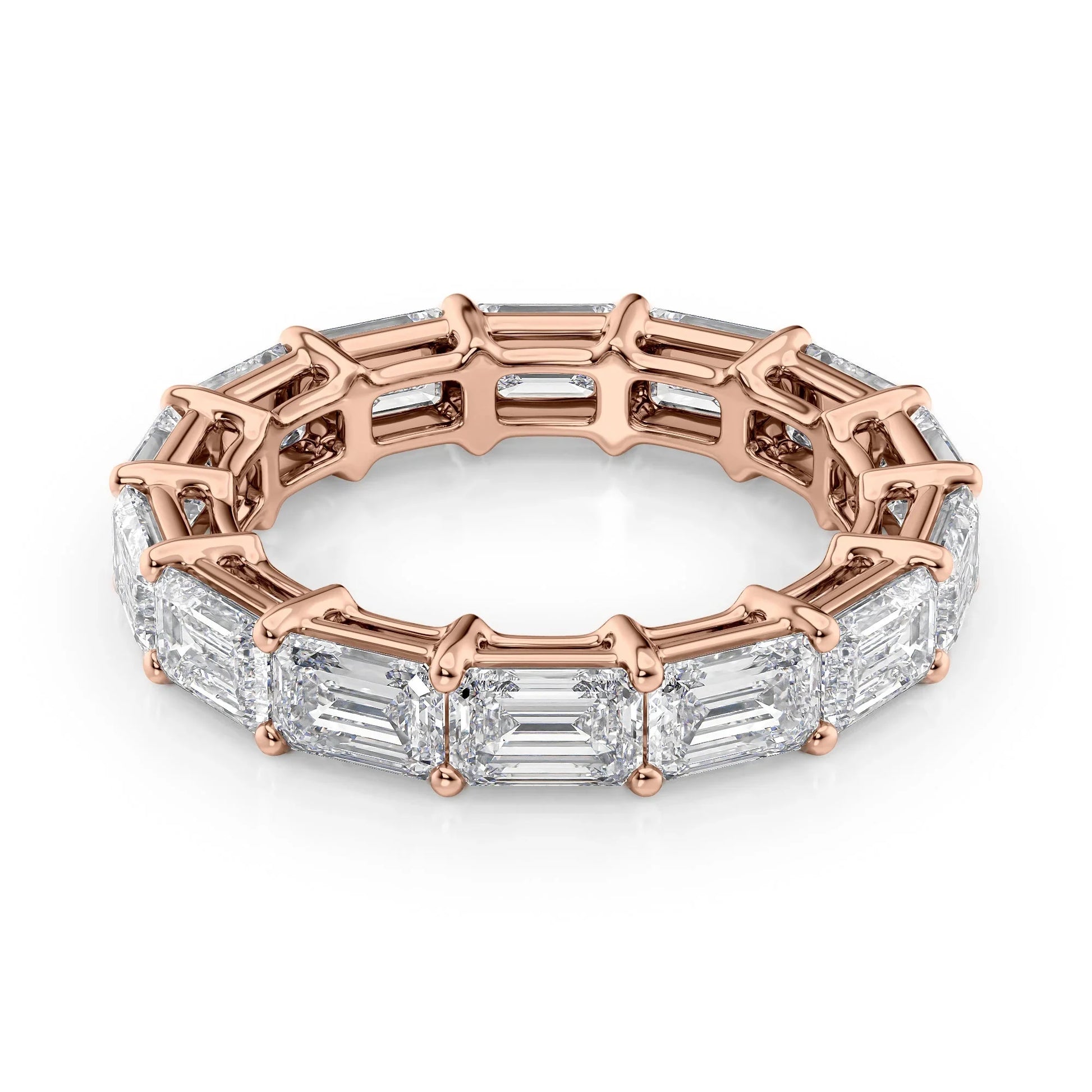 East West Emerald Lab Grown Diamond Eternity Band, EF Color, VS Color, IGI Certified Ring