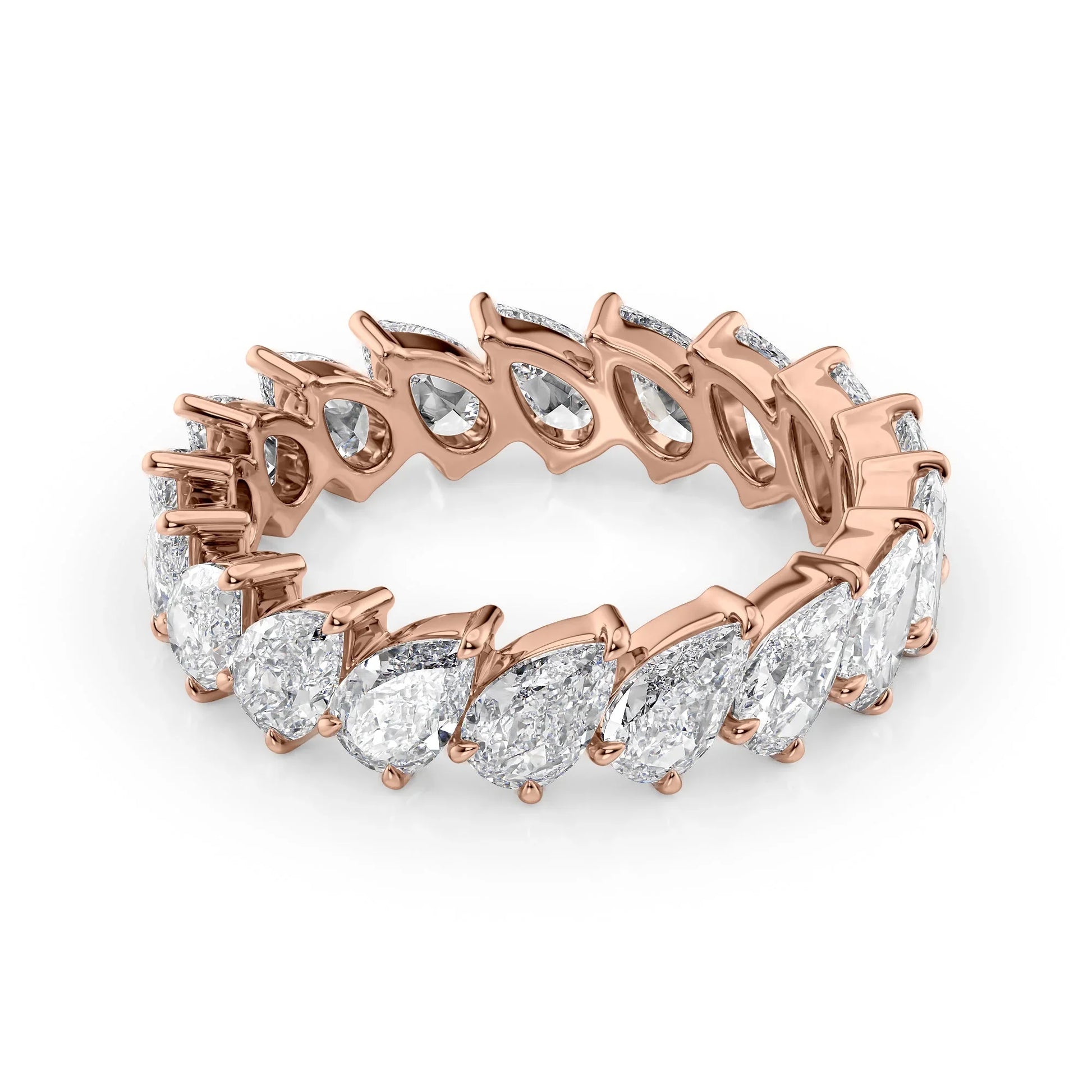 Slanted Pear Lab Grown Diamond Eternity Band, EF Color, VS Clarity, IGI Certified Ring