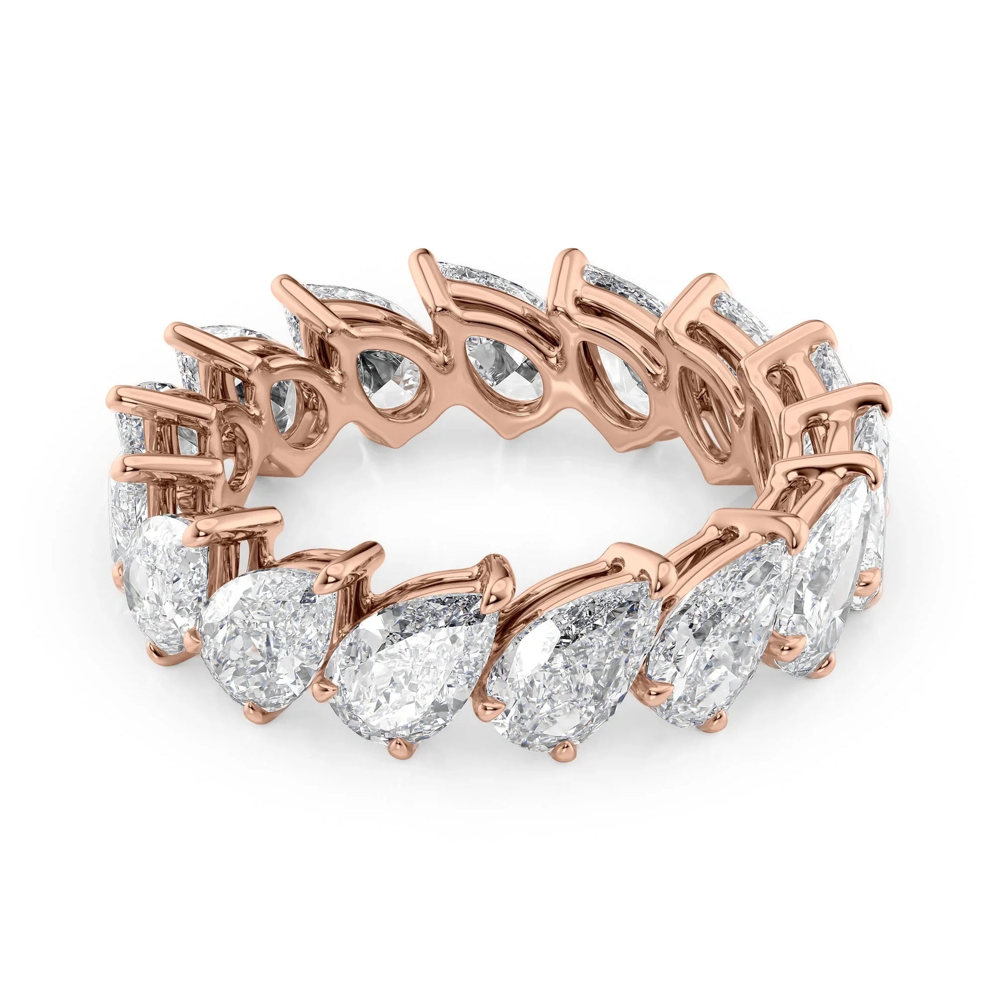 Slanted Pear Lab Grown Diamond Eternity Band, EF Color, VS Clarity, IGI Certified Ring