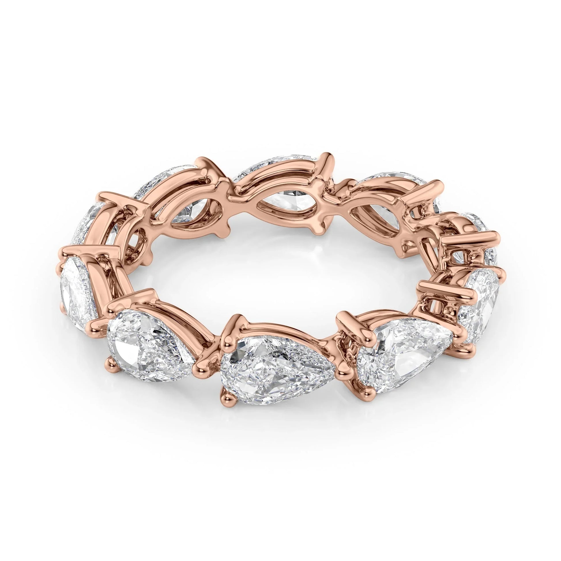 East West Pear Lab Grown Diamond Eternity Band, EF Color, VS Clarity, IGI Certified