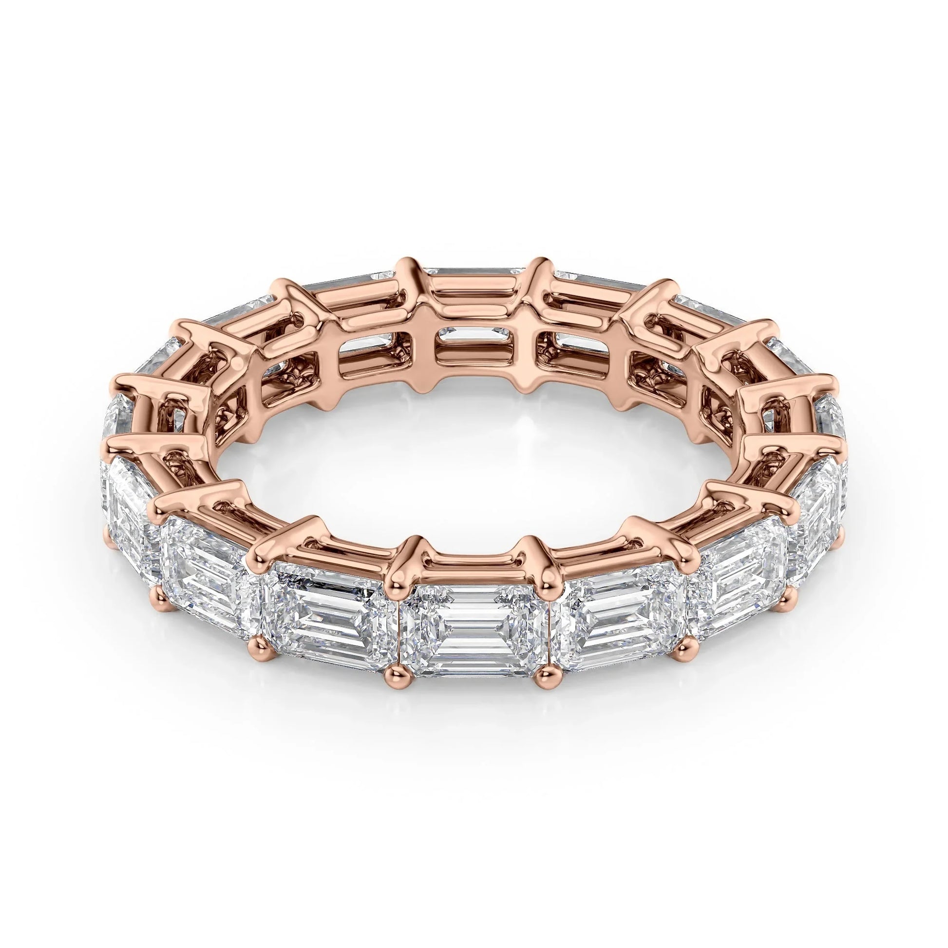 East West Emerald Lab Grown Diamond Eternity Band, EF Color, VS Color, IGI Certified Ring