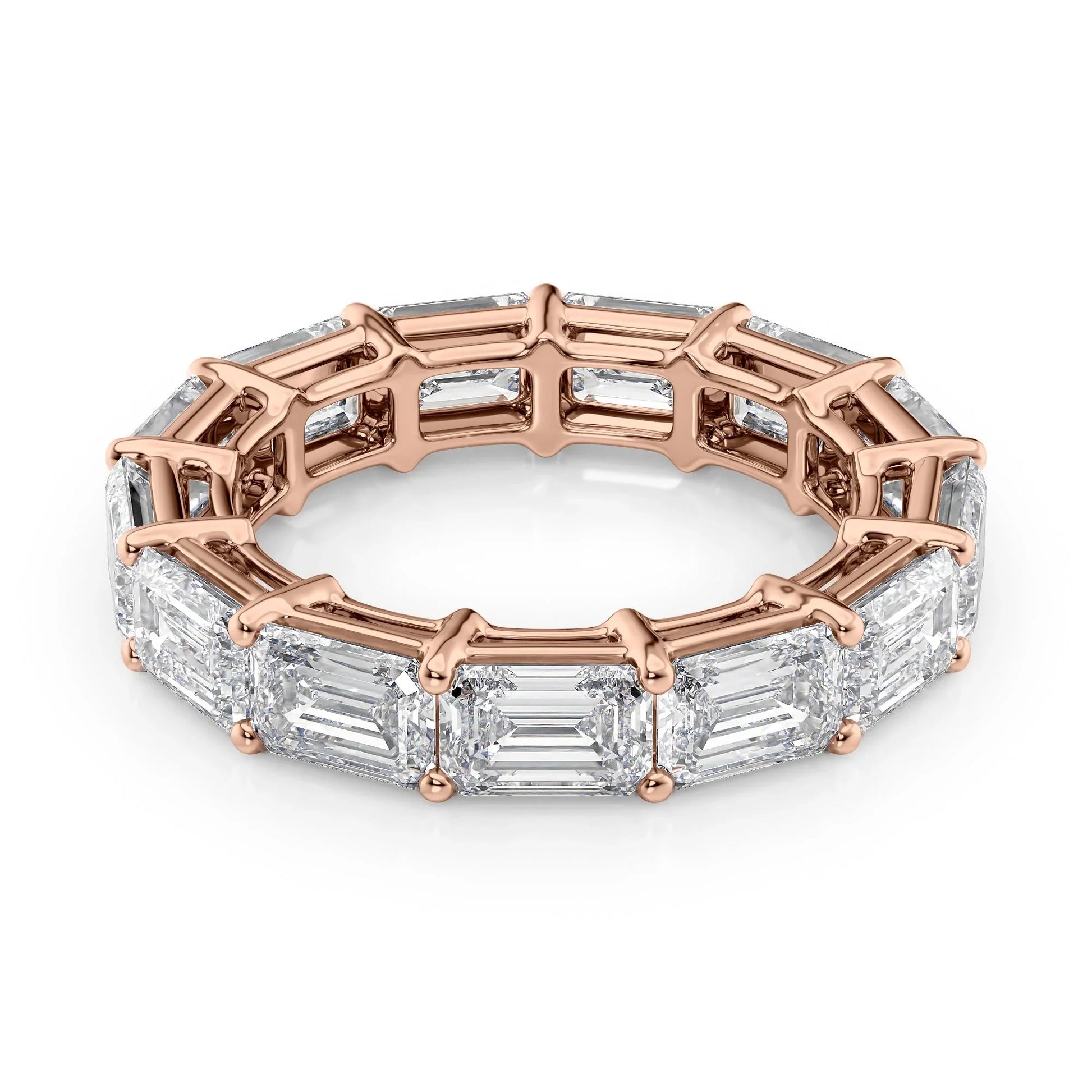 East West Emerald Lab Grown Diamond Eternity Band, EF Color, VS Color, IGI Certified Ring