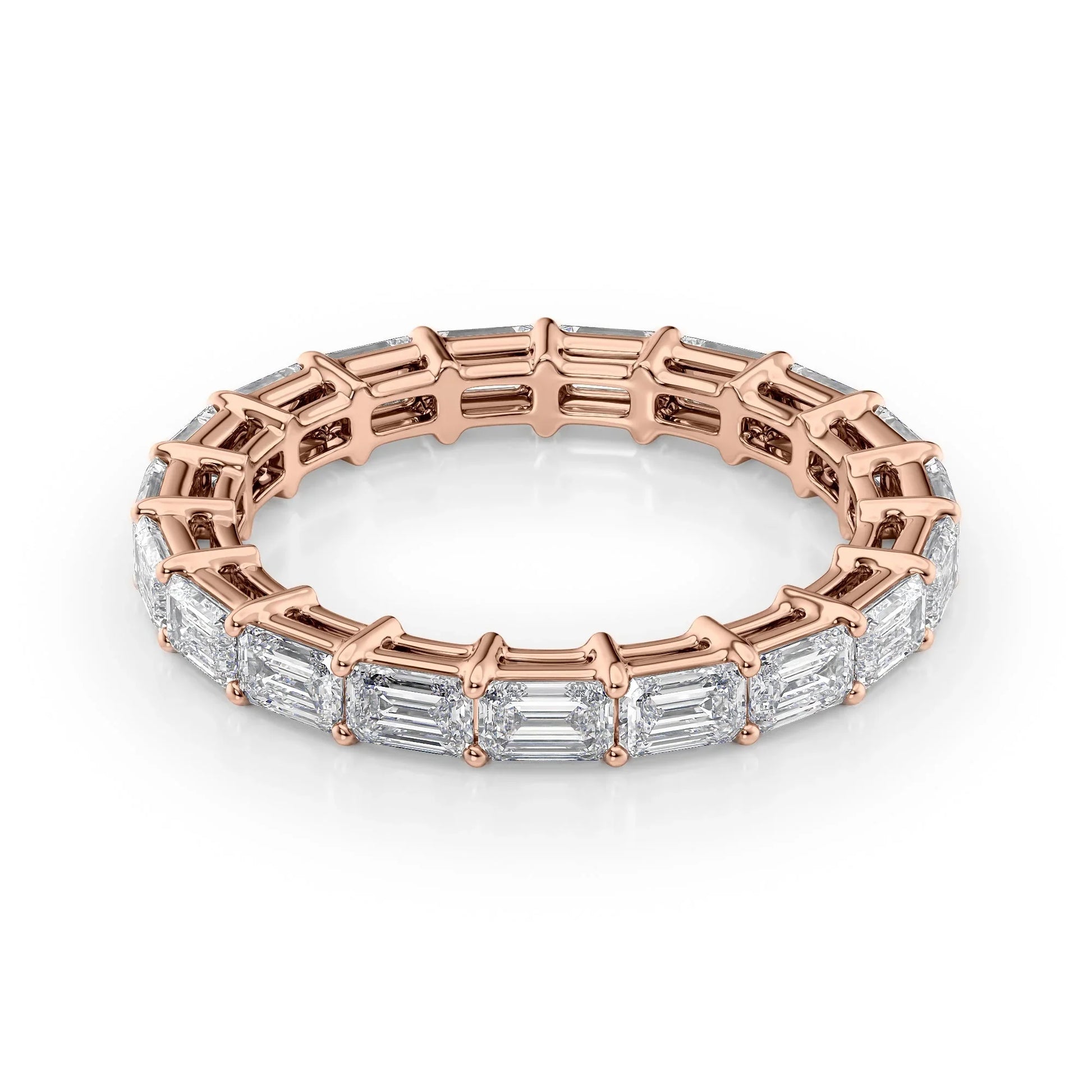 East West Emerald Lab Grown Diamond Eternity Band, EF Color, VS Color, IGI Certified Ring