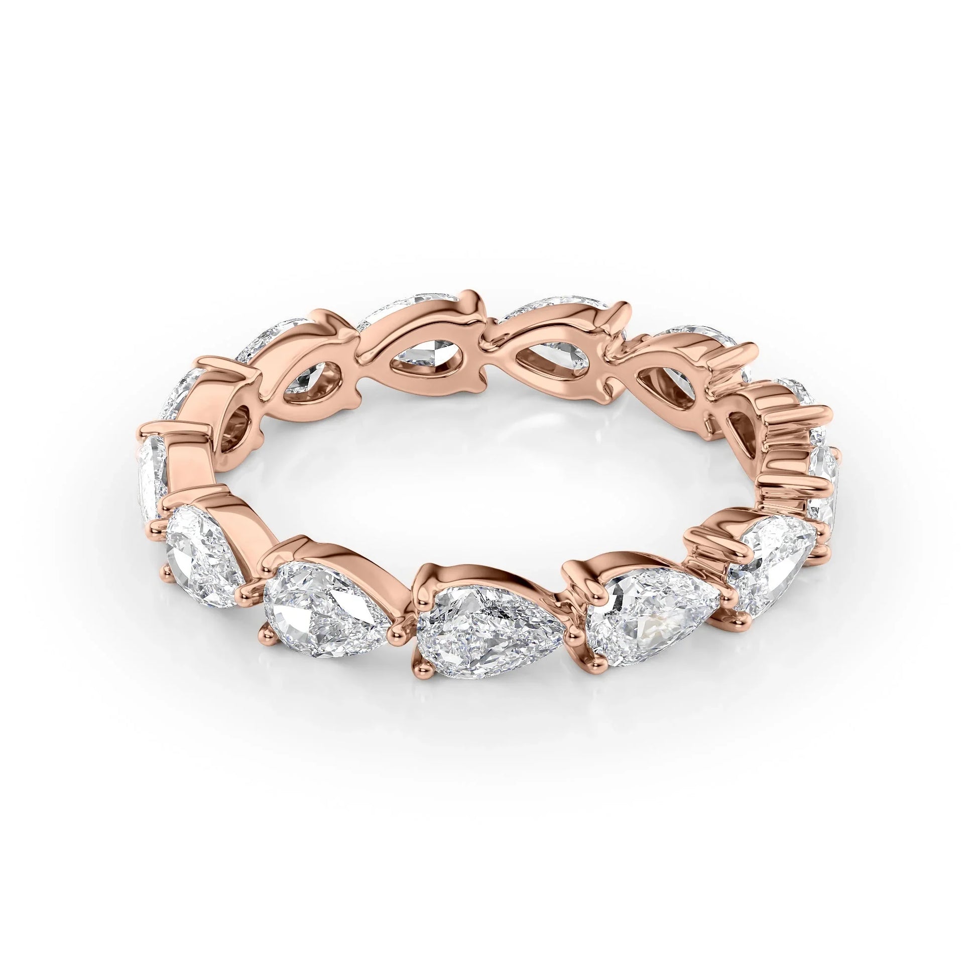 East West Pear Lab Grown Diamond Eternity Band, EF Color, VS Clarity, IGI Certified