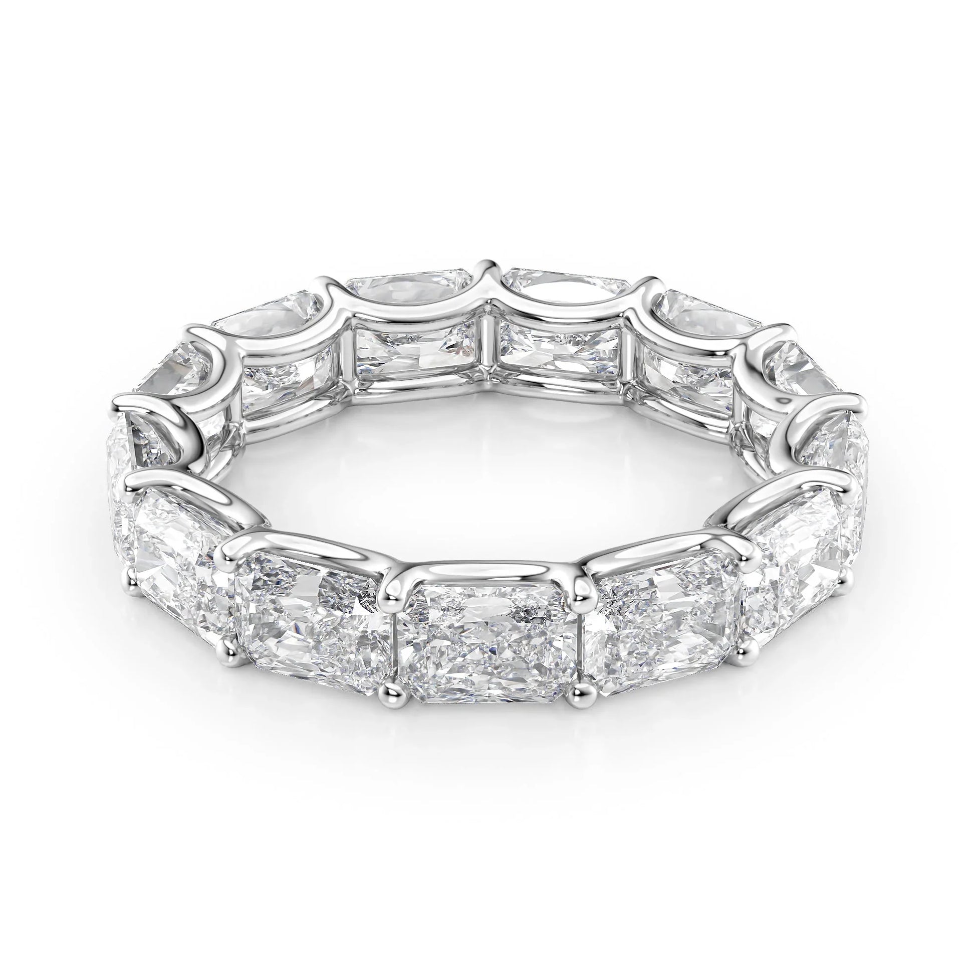 East West Radiant Lab Grown Diamond U Prong Eternity Band, EF Color, VS Clarity, IGI Certified Ring