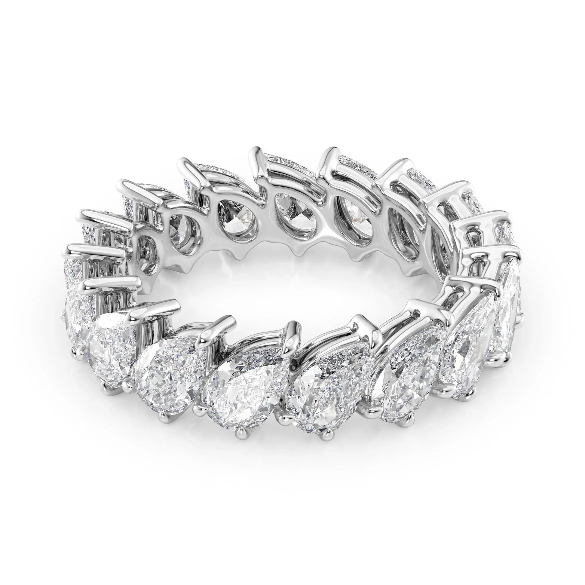 Slanted Pear Lab Grown Diamond Eternity Band, EF Color, VS Clarity, IGI Certified Ring