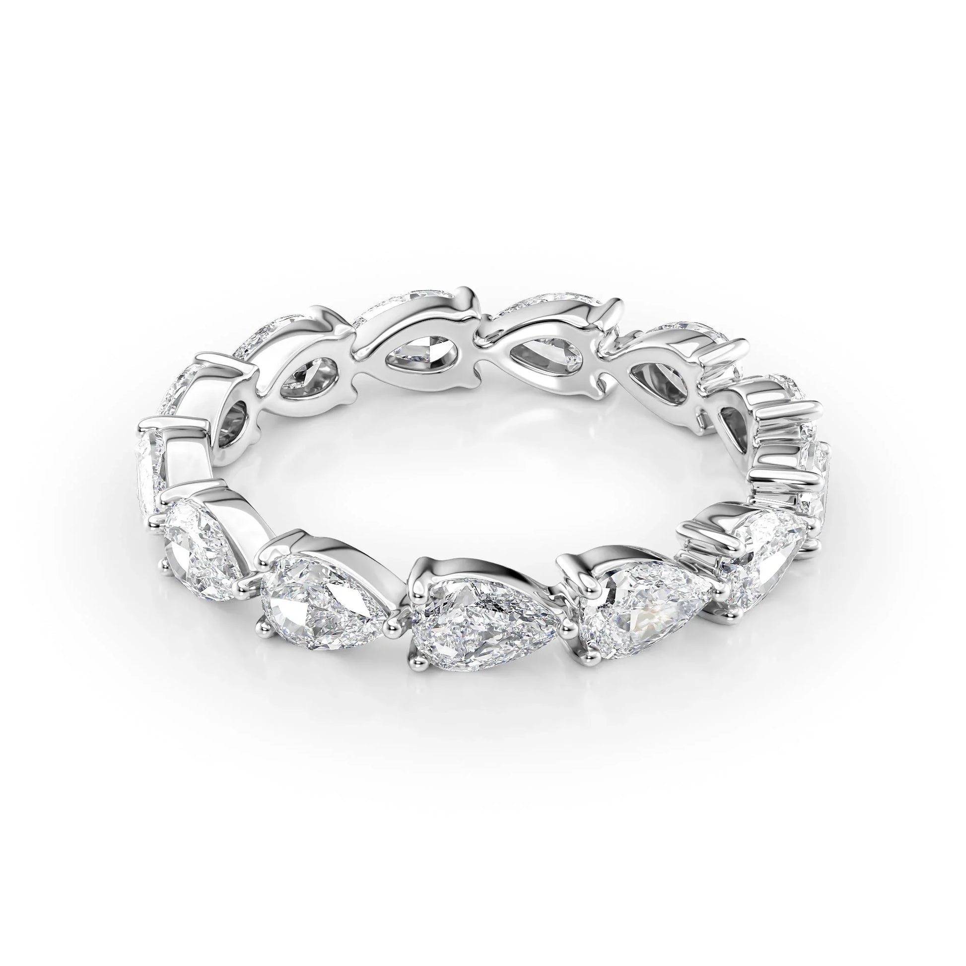 East West Pear Lab Grown Diamond Eternity Band, EF Color, VS Clarity, IGI Certified