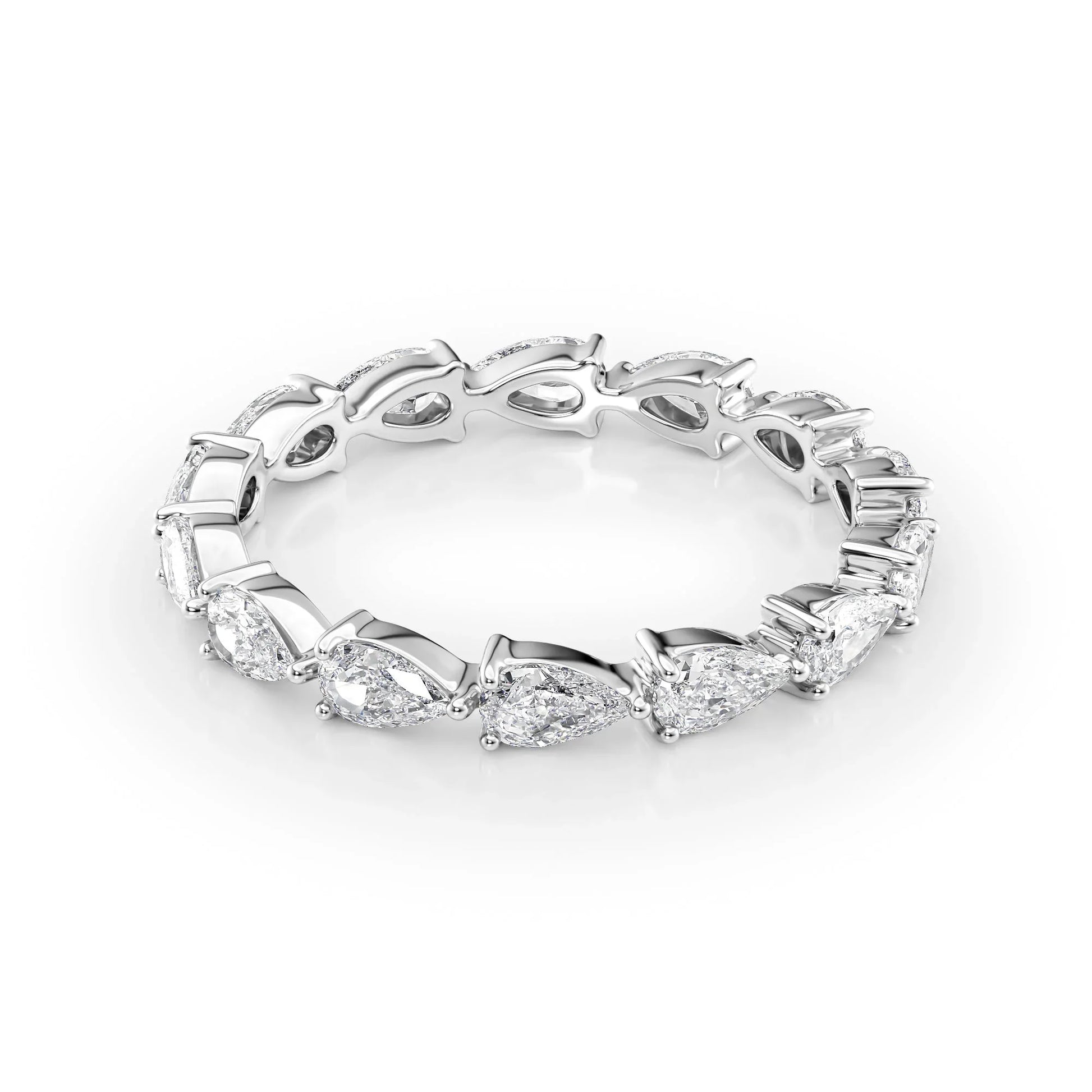 East West Pear Lab Grown Diamond Eternity Band, EF Color, VS Clarity, IGI Certified