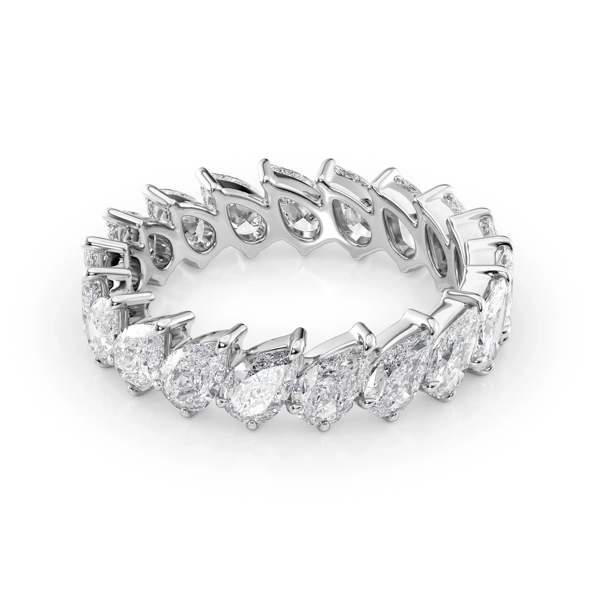Slanted Pear Lab Grown Diamond Eternity Band, EF Color, VS Clarity, IGI Certified Ring