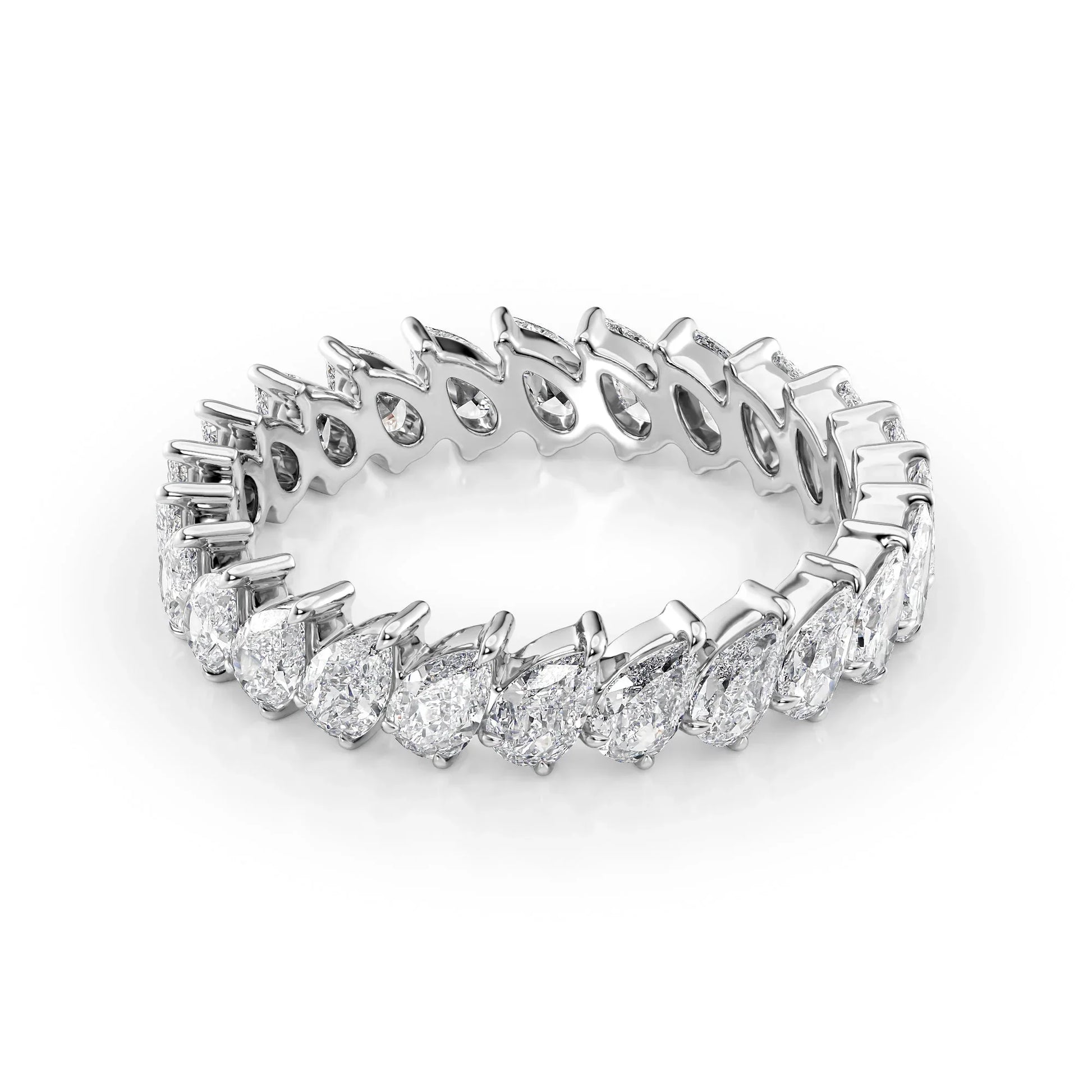 Slanted Pear Lab Grown Diamond Eternity Band, EF Color, VS Clarity, IGI Certified Ring