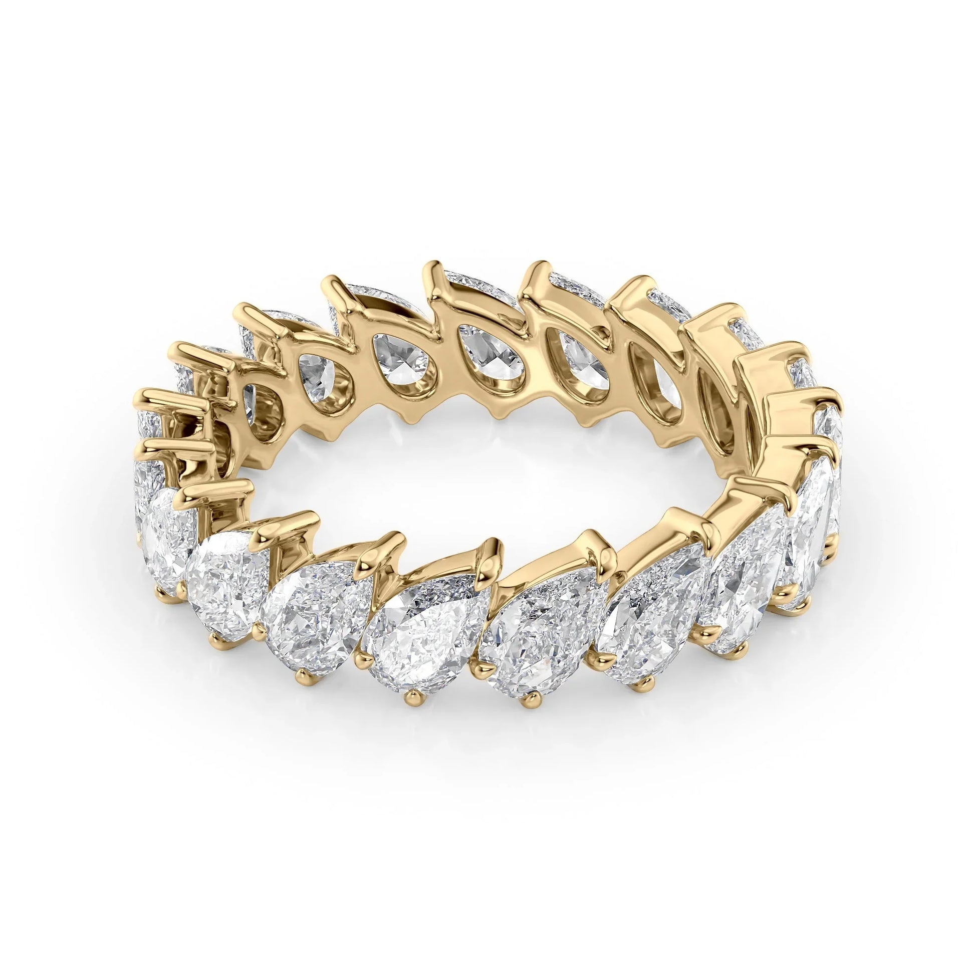 Slanted Pear Lab Grown Diamond Eternity Band, EF Color, VS Clarity, IGI Certified Ring