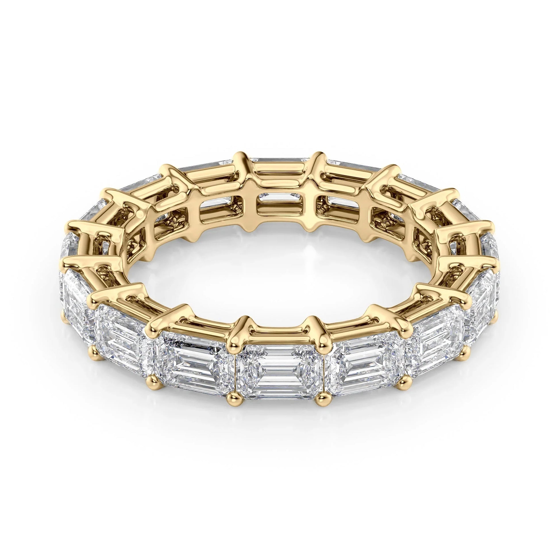 East West Emerald Lab Grown Diamond Eternity Band, EF Color, VS Color, IGI Certified Ring