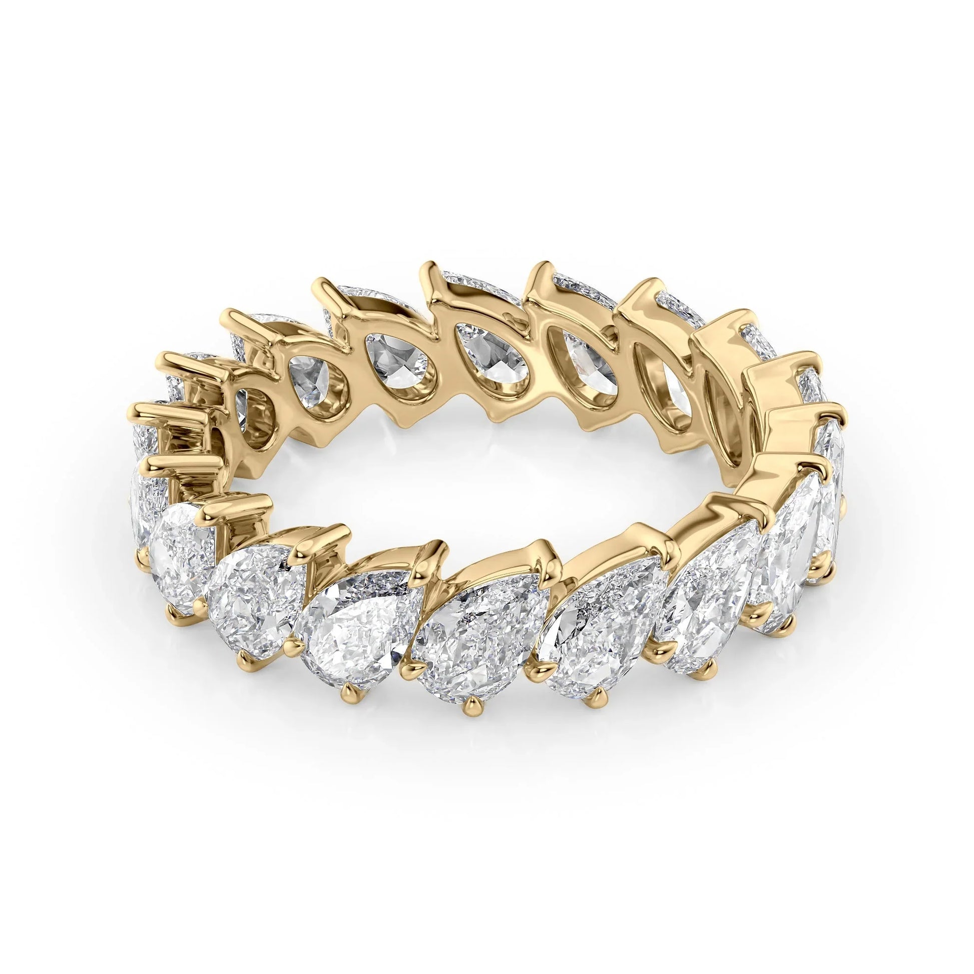 Slanted Pear Lab Grown Diamond Eternity Band, EF Color, VS Clarity, IGI Certified Ring