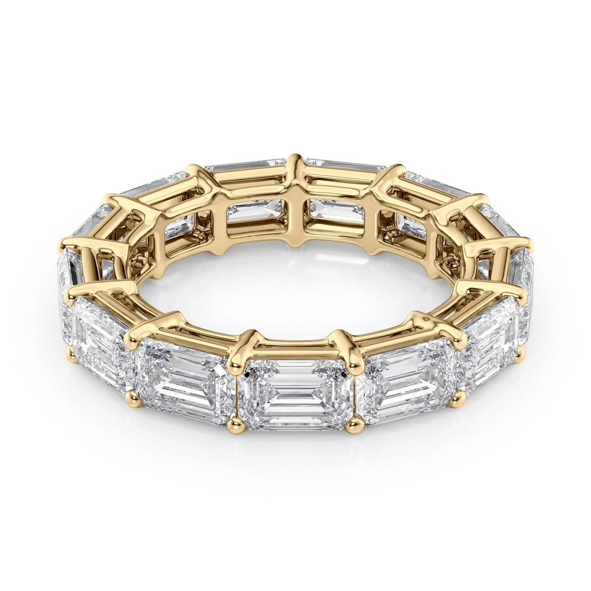 East West Emerald Lab Grown Diamond Eternity Band, EF Color, VS Color, IGI Certified Ring