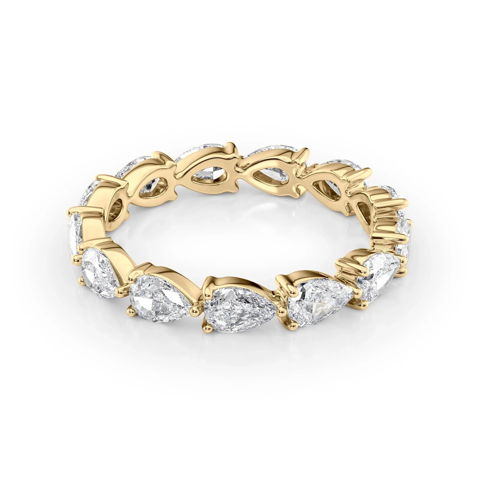East West Pear Lab Grown Diamond Eternity Band, EF Color, VS Clarity, IGI Certified