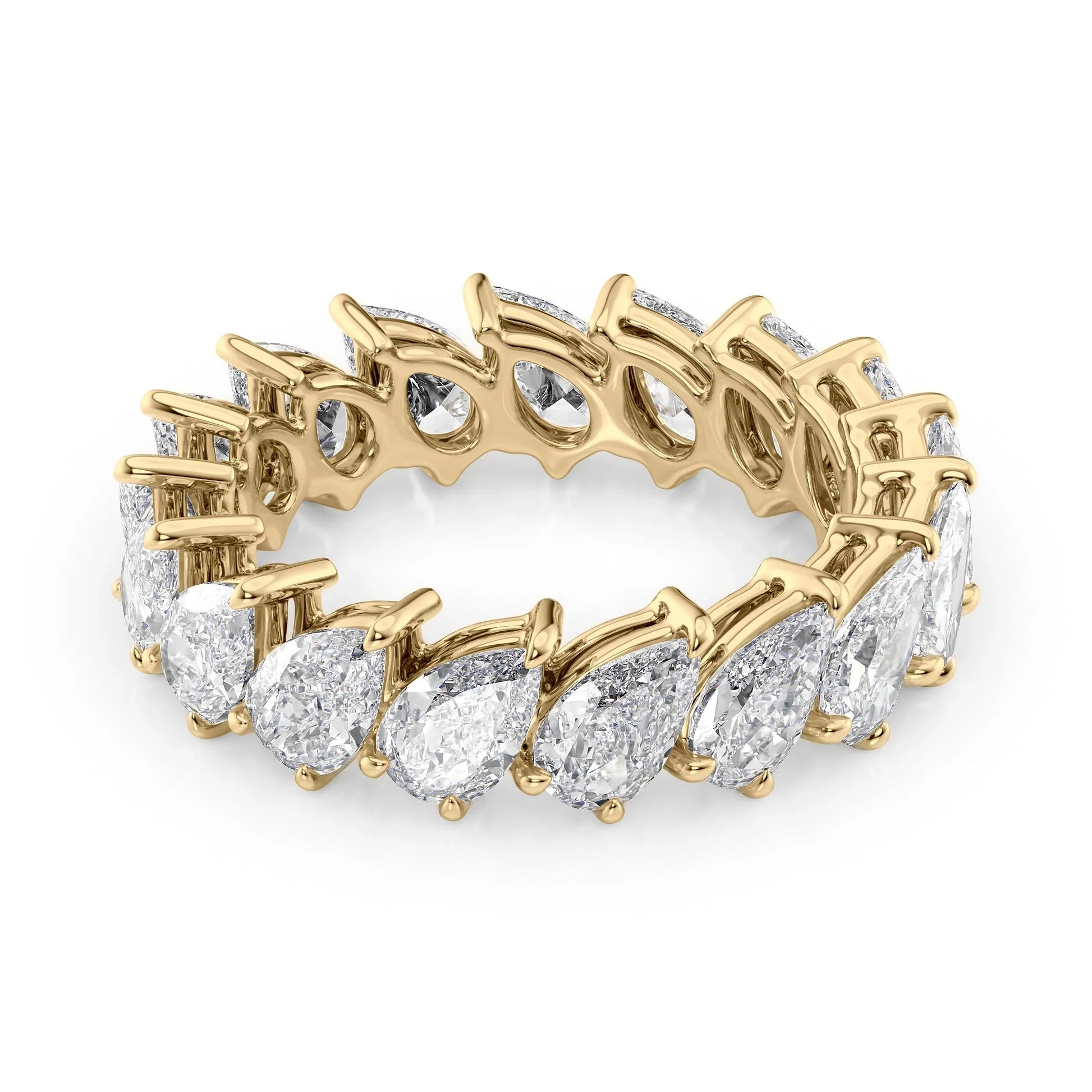 Slanted Pear Lab Grown Diamond Eternity Band, EF Color, VS Clarity, IGI Certified Ring