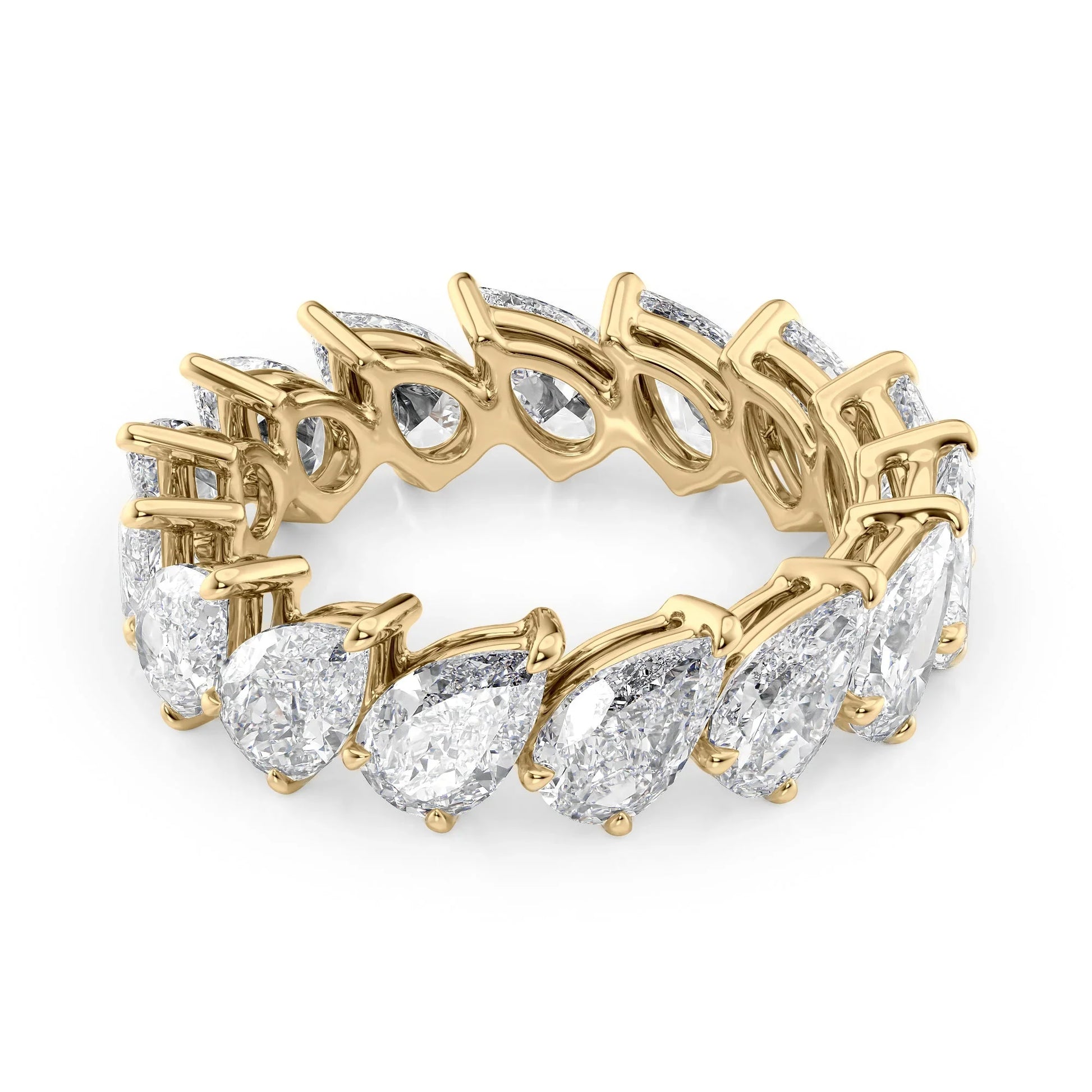 Slanted Pear Lab Grown Diamond Eternity Band, EF Color, VS Clarity, IGI Certified Ring