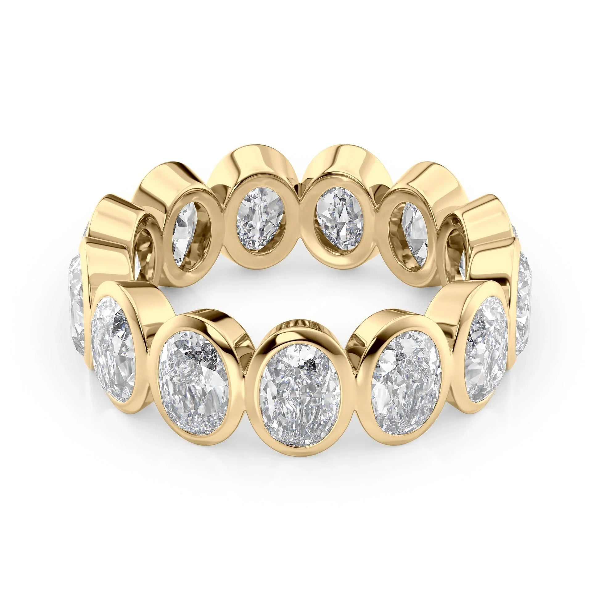 Oval Lab Grown Diamond Bezel Eternity Band, EF Color, VS Clarity, IGI Certified Ring