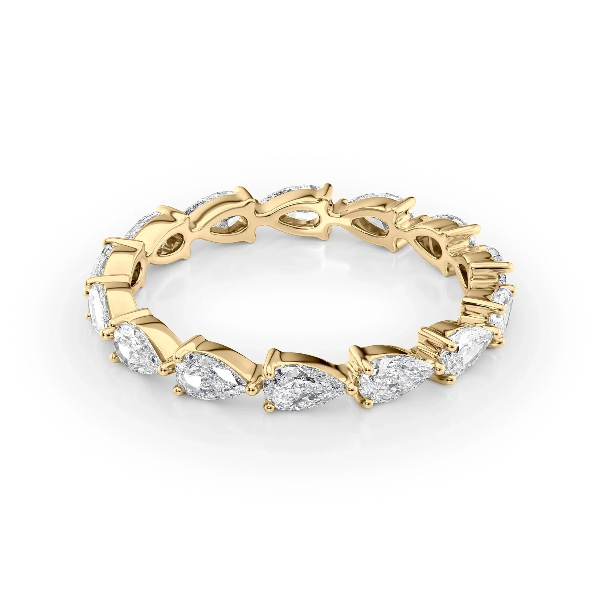 East West Pear Lab Grown Diamond Eternity Band, EF Color, VS Clarity, IGI Certified