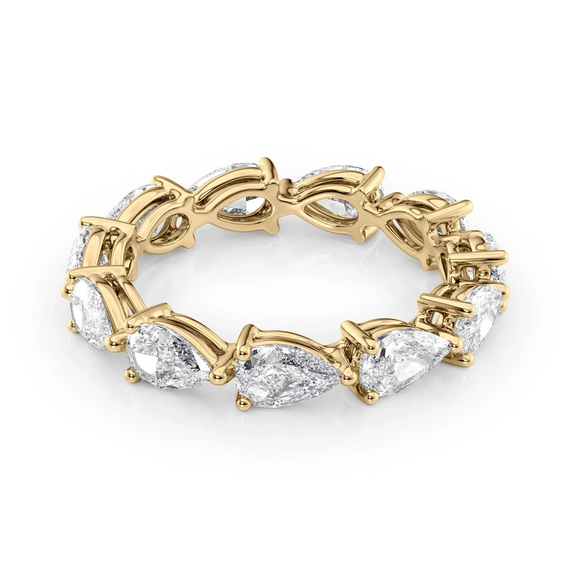 East West Pear Lab Grown Diamond Eternity Band, EF Color, VS Clarity, IGI Certified