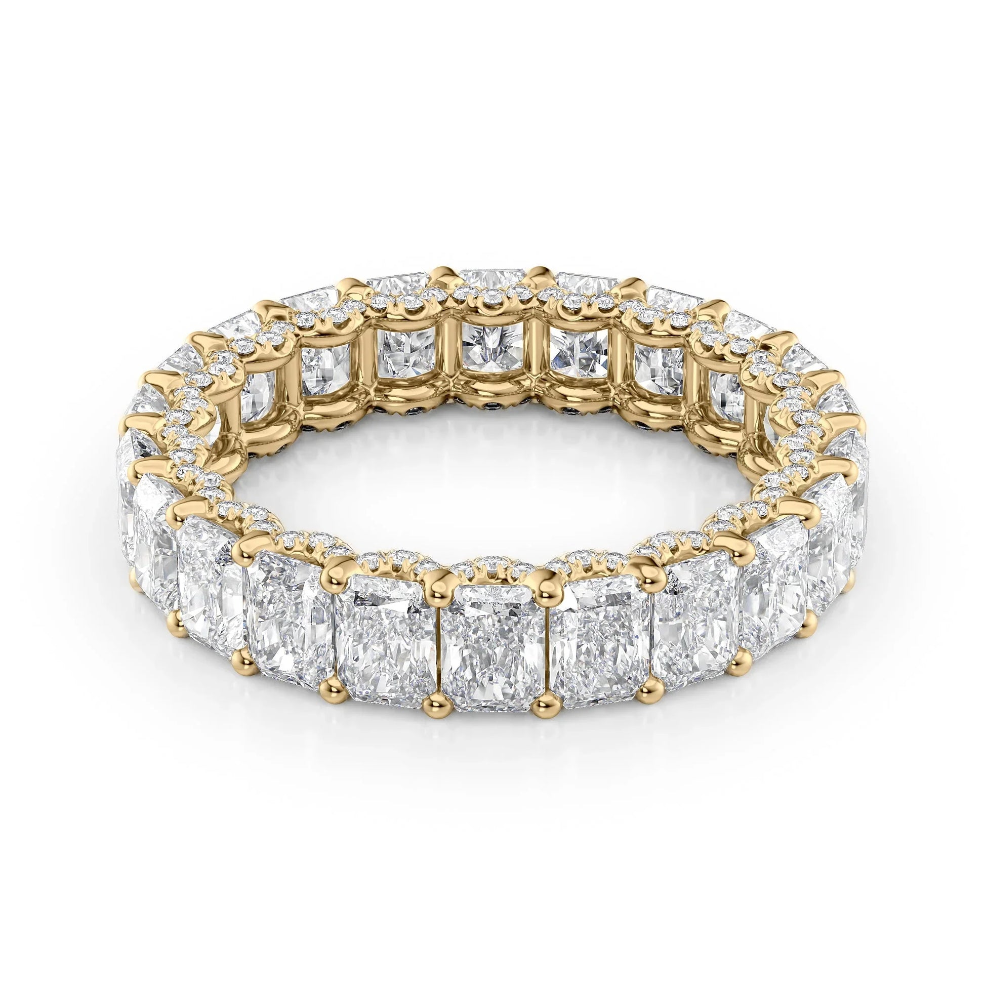 Radiant Lab Grown Diamond U Pave Prong Eternity Band, EF Color , VS Clarity , IGI Certificate