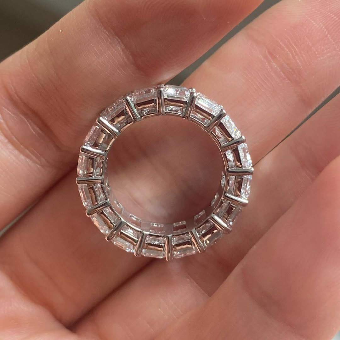 Emerald 8.00tcw Lab Diamond Full Eternity Band | Wedding Ring | IGI Certified DEF VVS-VS Clarity
