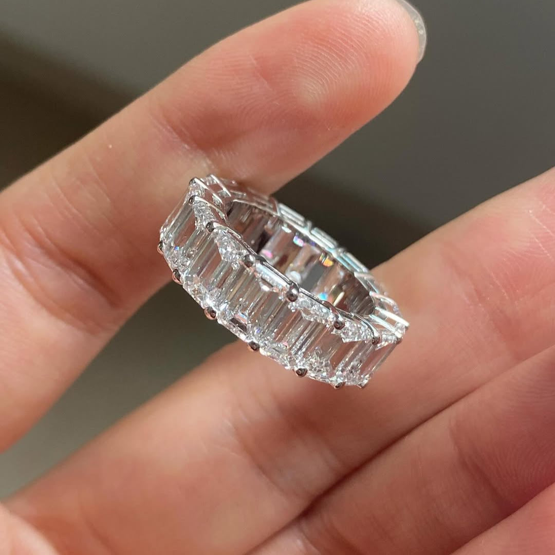 Emerald 8.00tcw Lab Diamond Full Eternity Band | Wedding Ring | IGI Certified DEF VVS-VS Clarity