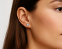 White ::romantic heart diamond earrings lab grown eco friendly fine jewelry