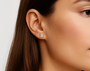 Rose :: womens emerald cut diamond earrings eco friendly lab grown jewelry