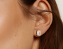 Rose :: sophisticated emerald diamond earrings lab grown modern luxury design