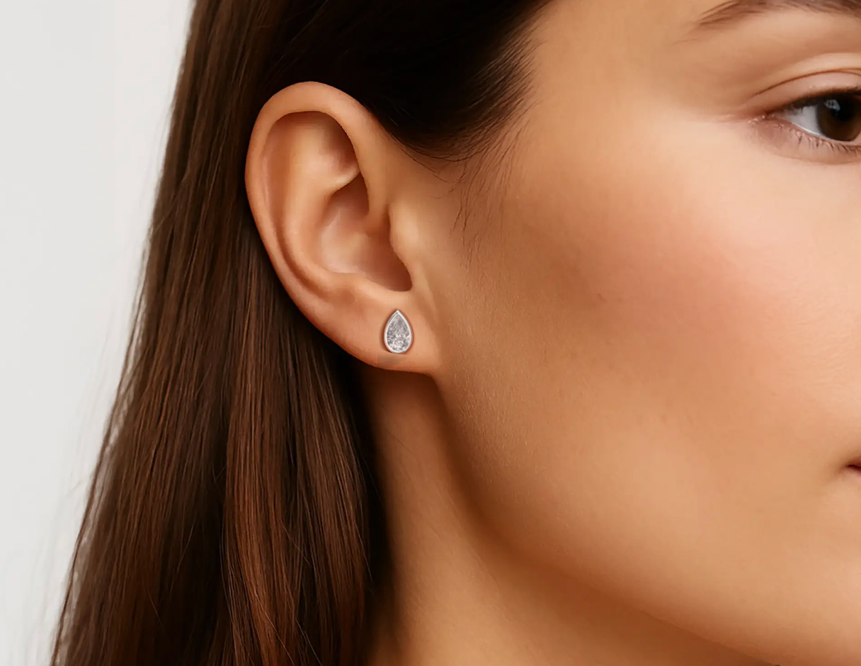 White :: teardrop diamond earrings lab grown eco friendly fine jewelry