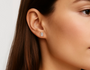 Rose :: womens elongated radiant diamond earrings eco friendly lab grown jewelry
